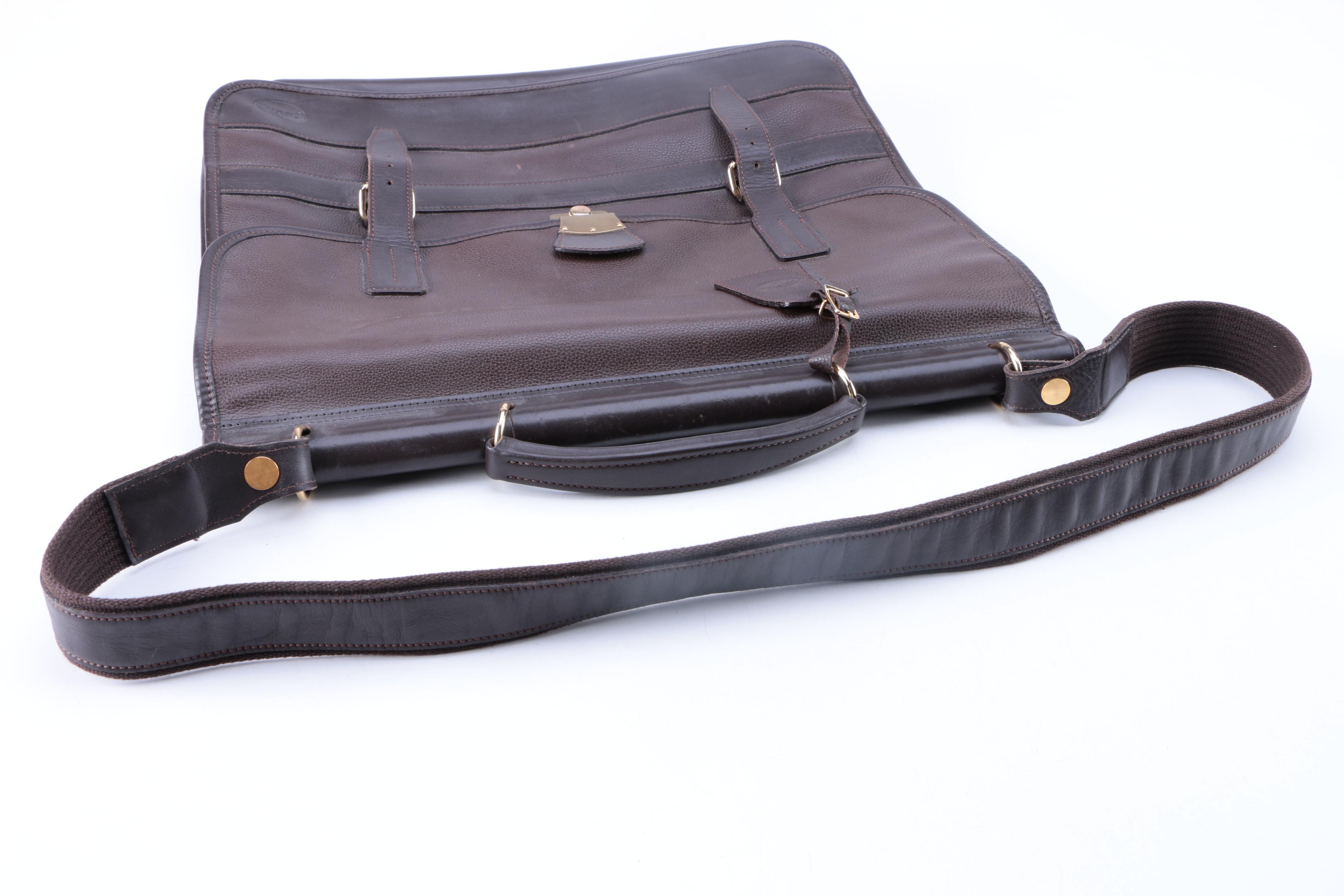 Longchamp Black Leather Messenger Bag