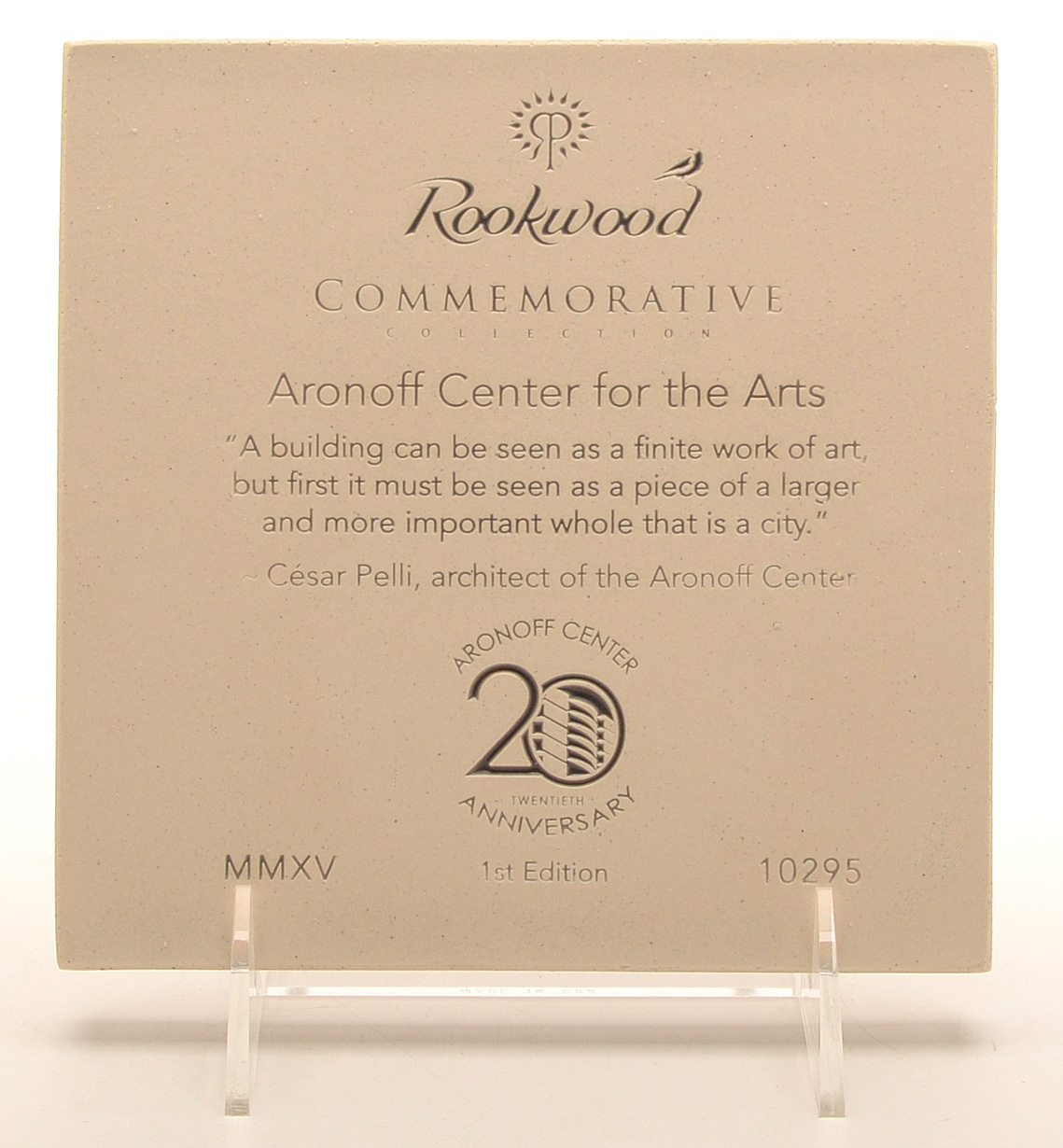 Rookwood Pottery 1st Edition Commemorative "Aronoff"  Tile