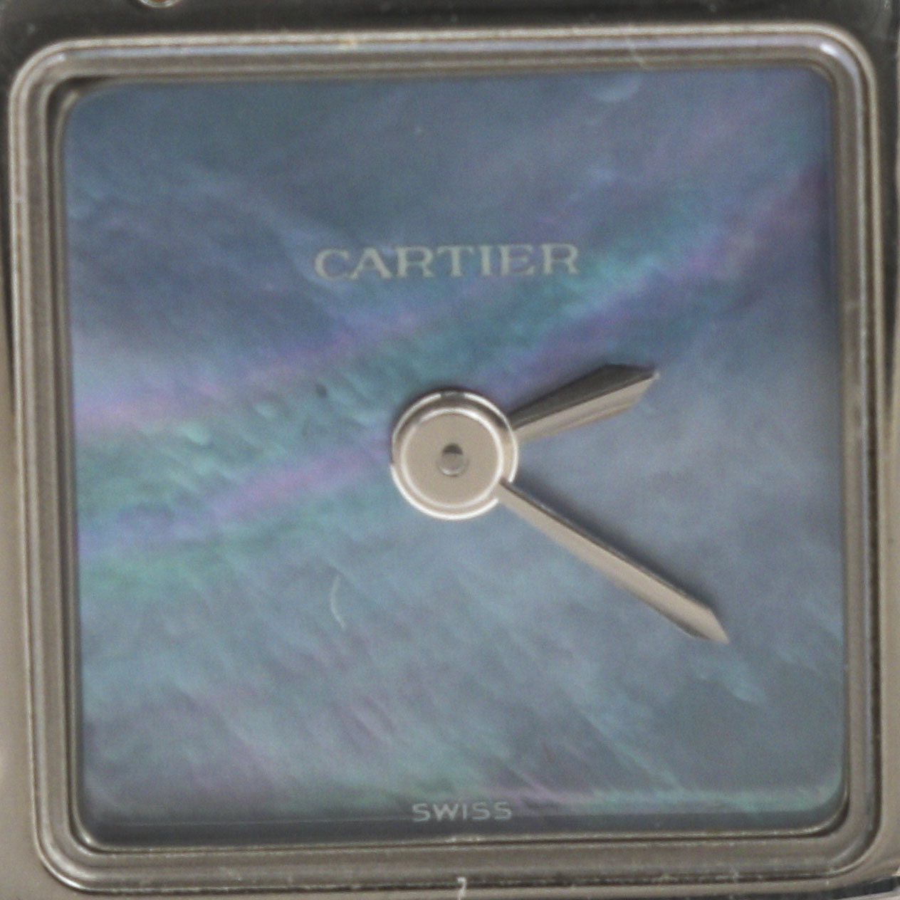 Cartier Stainless Steel Black Mother of Pearl Watch