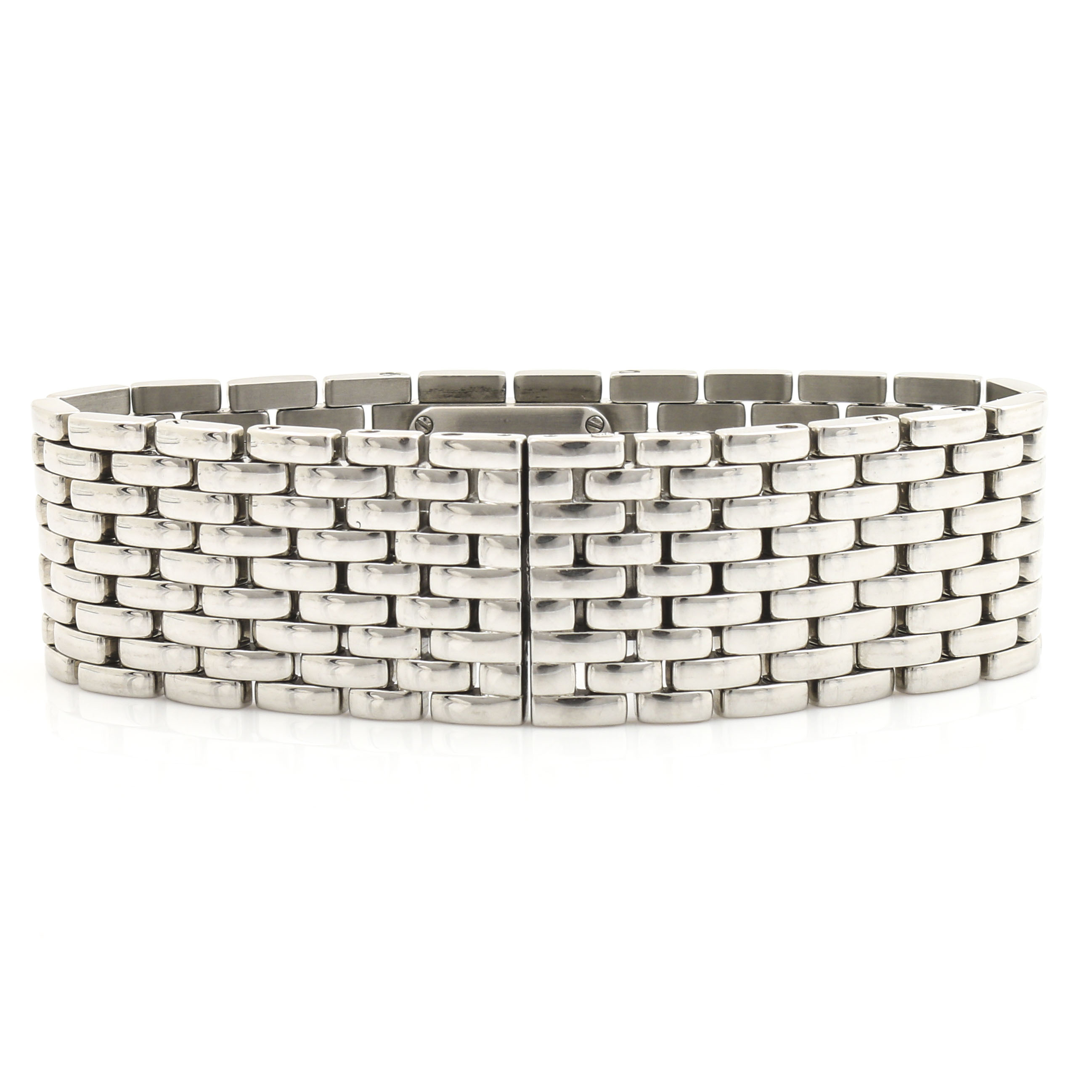 Cartier Stainless Steel Black Mother of Pearl Watch