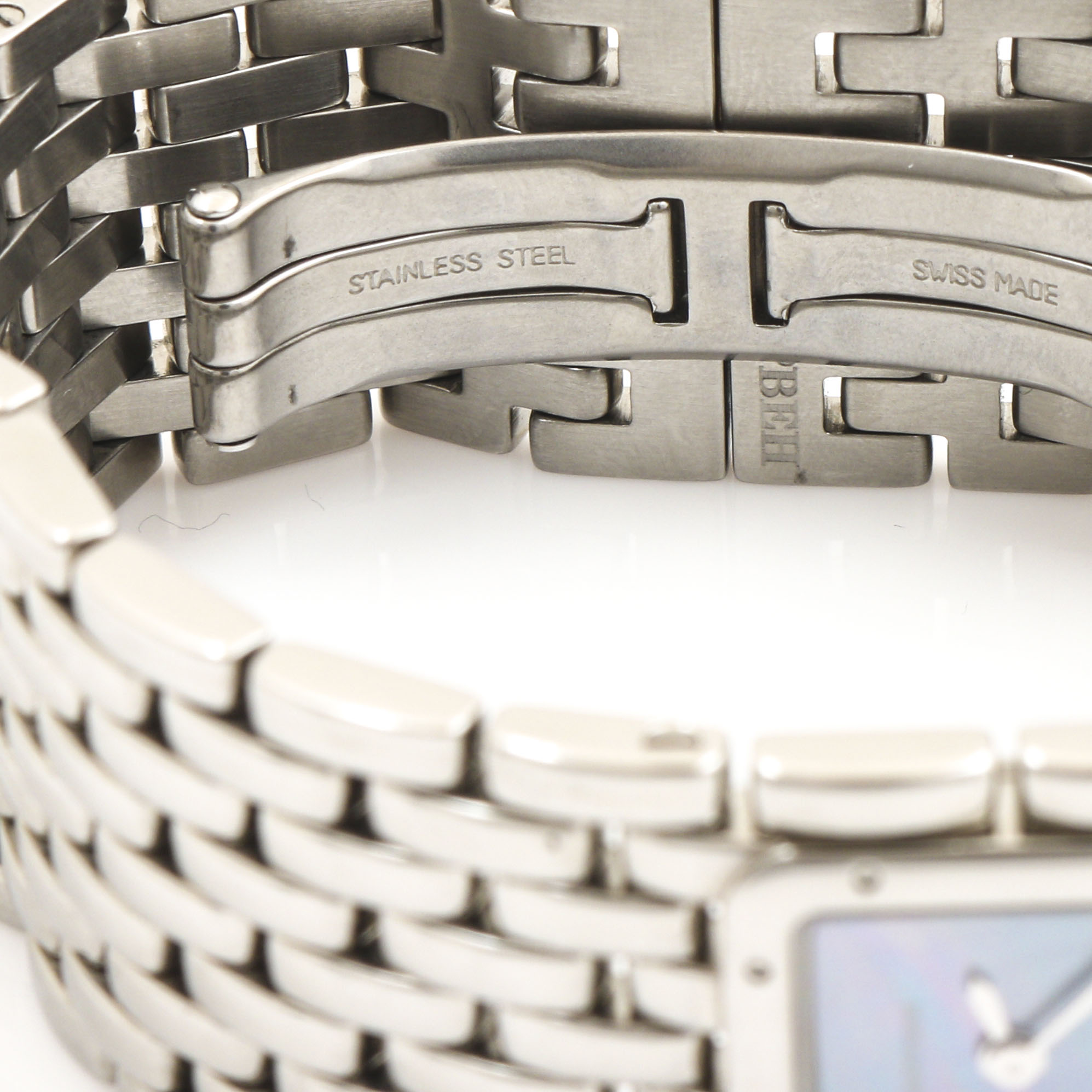 Cartier Stainless Steel Black Mother of Pearl Watch