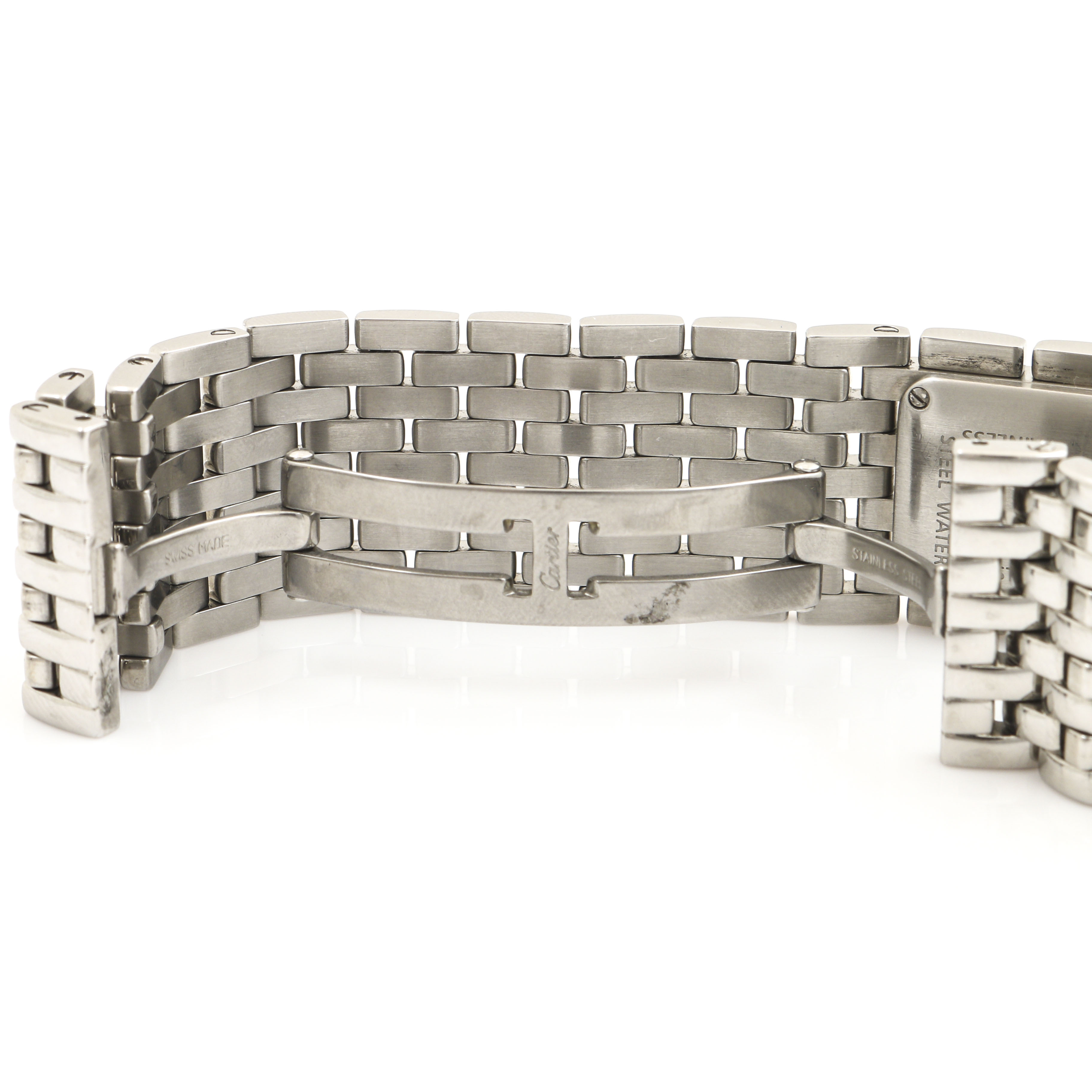 Cartier Stainless Steel Black Mother of Pearl Watch