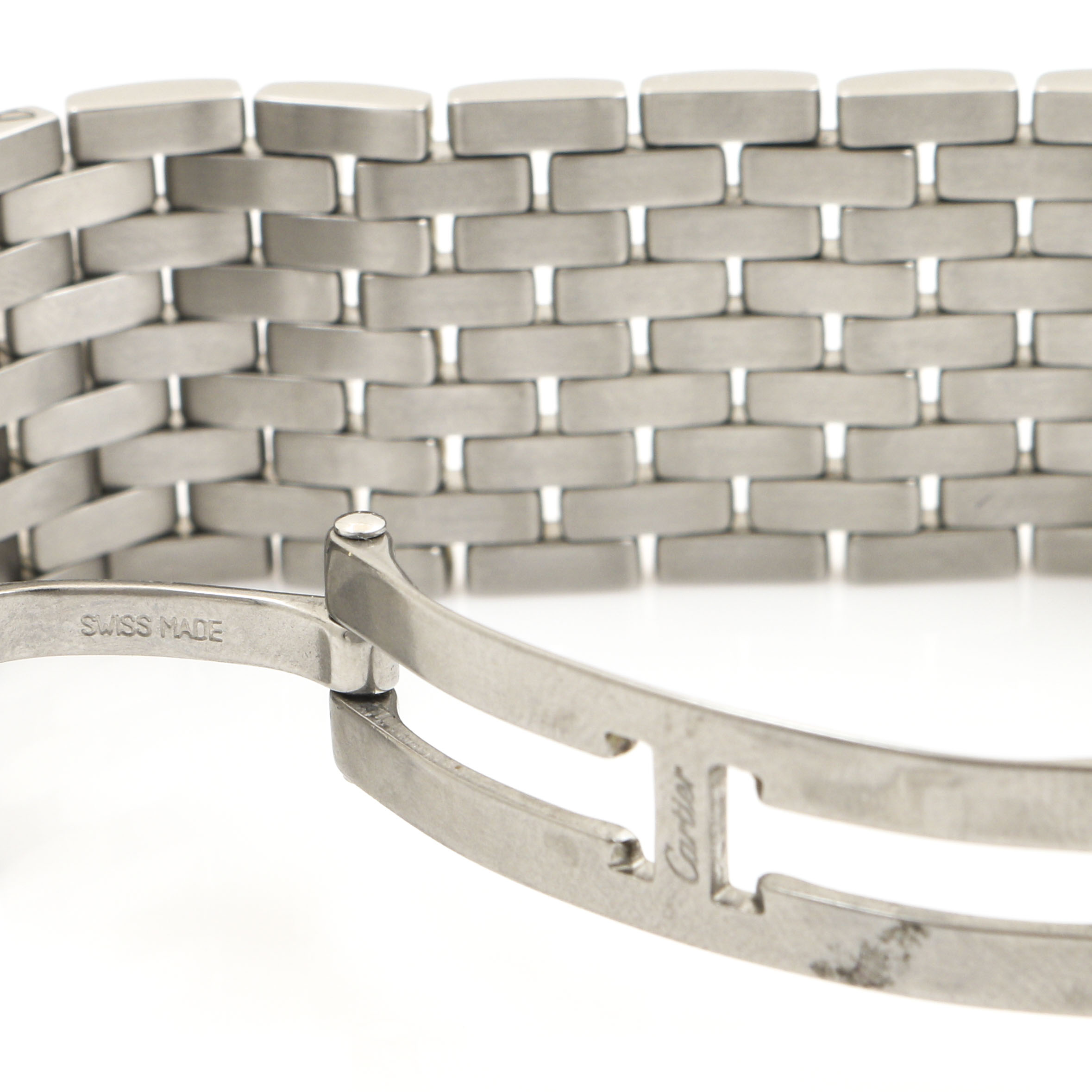 Cartier Stainless Steel Black Mother of Pearl Watch