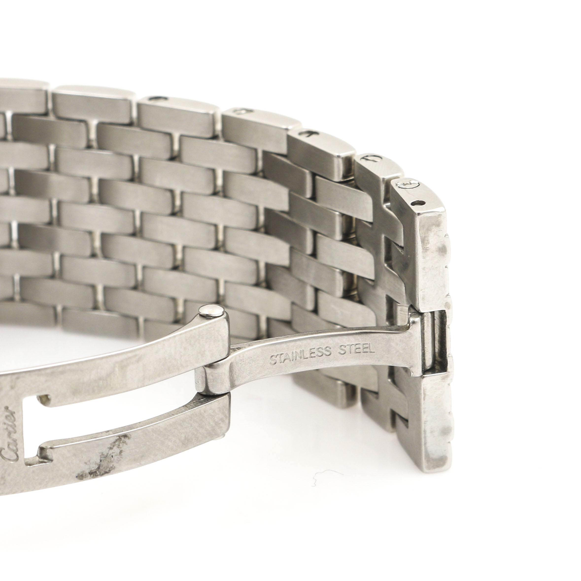 Cartier Stainless Steel Black Mother of Pearl Watch