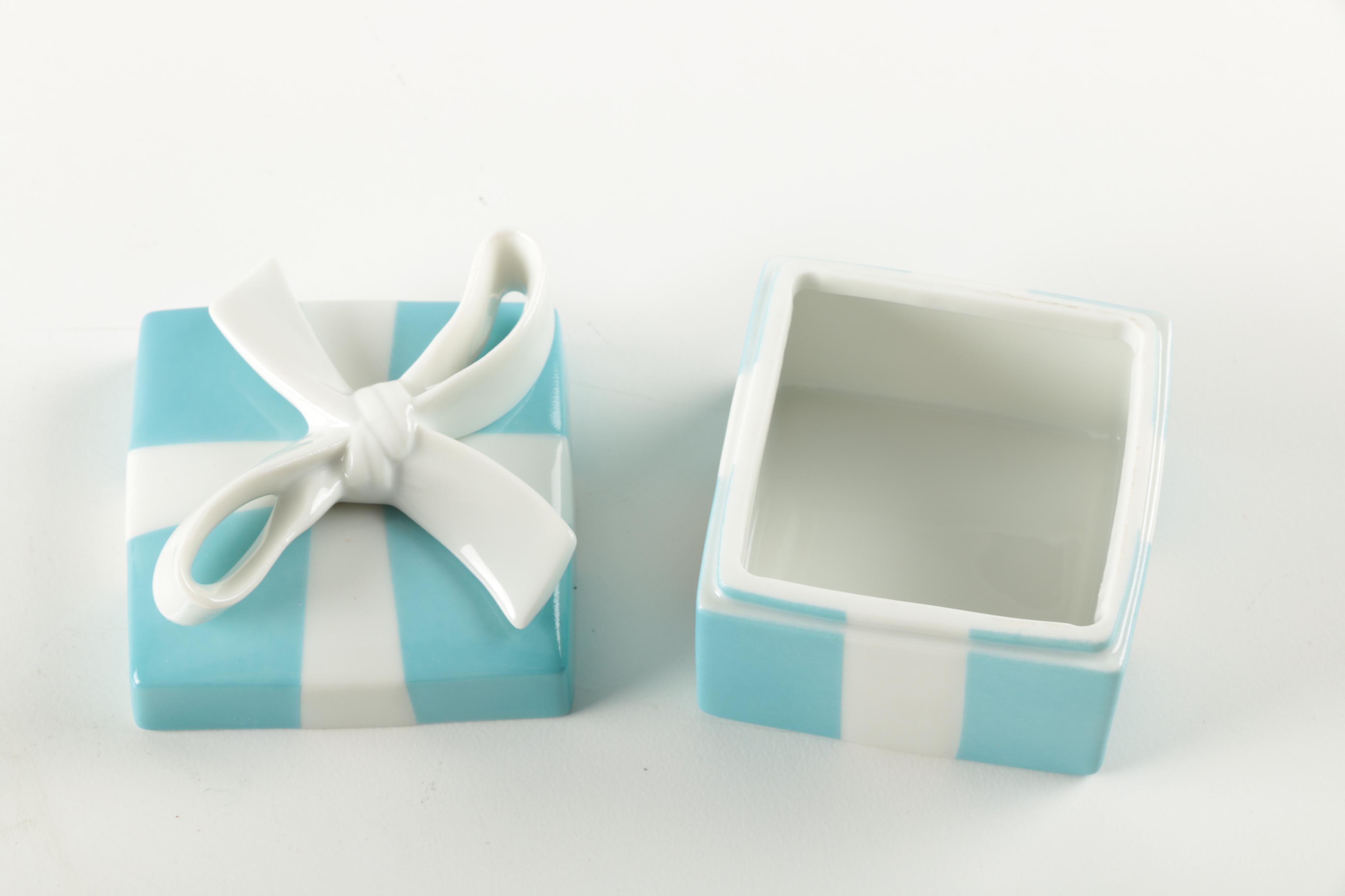 Tiffany & Co. Blue Porcelain Trinket Box