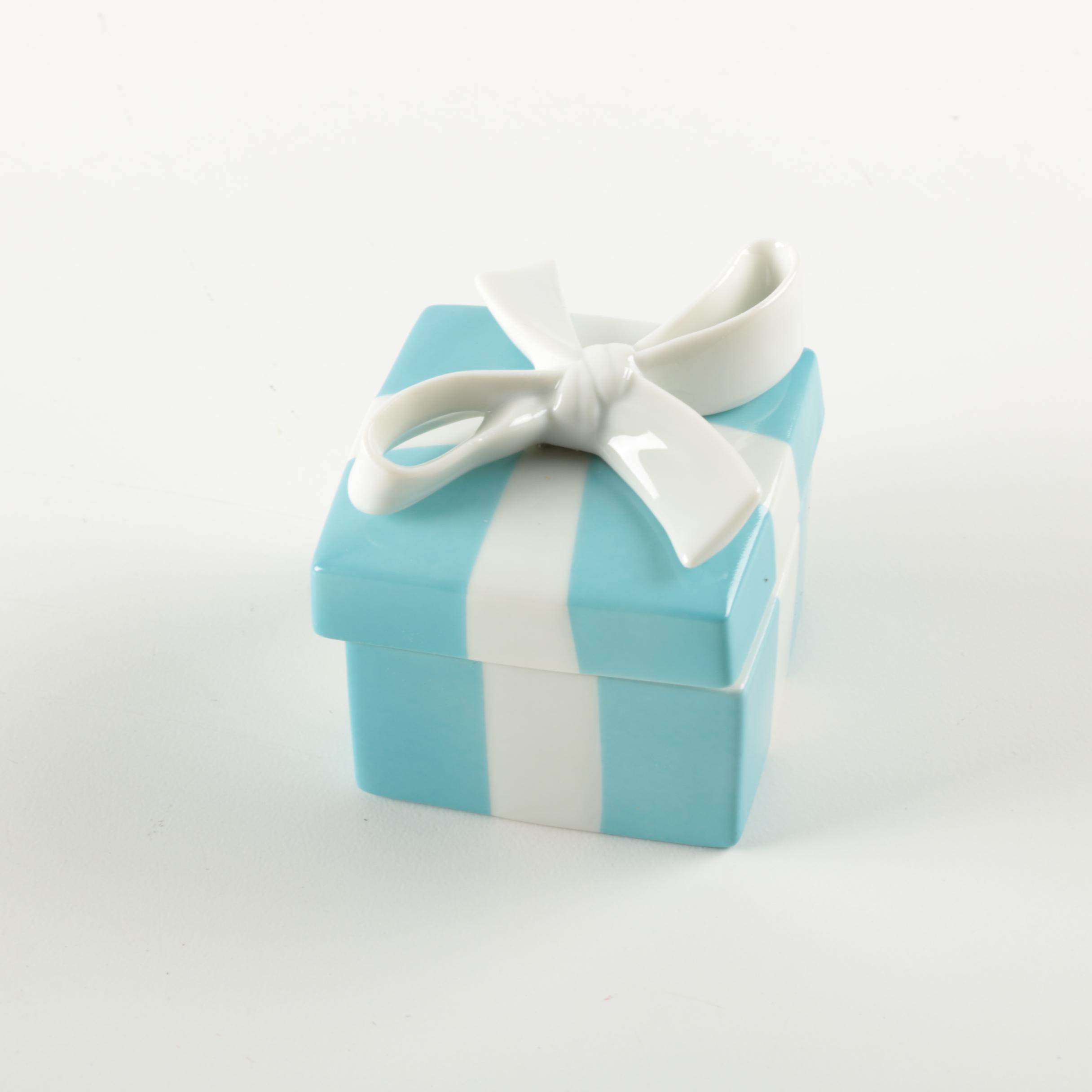 Tiffany & Co. Blue Porcelain Trinket Box