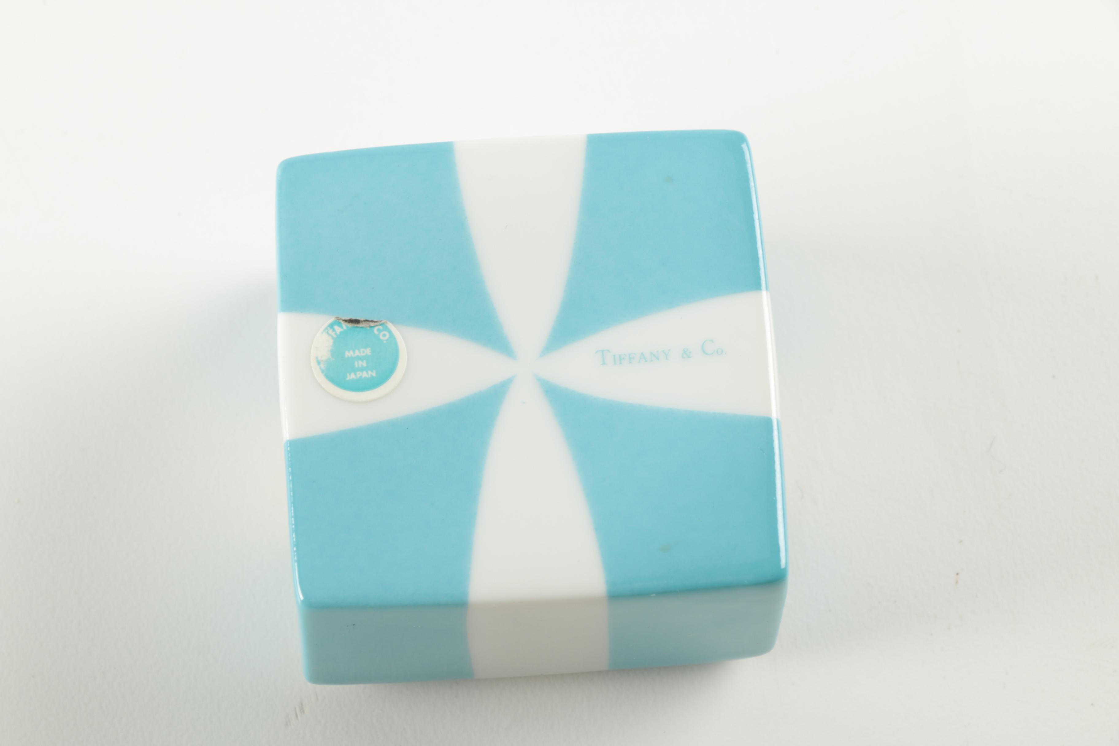 Tiffany & Co. Blue Porcelain Trinket Box