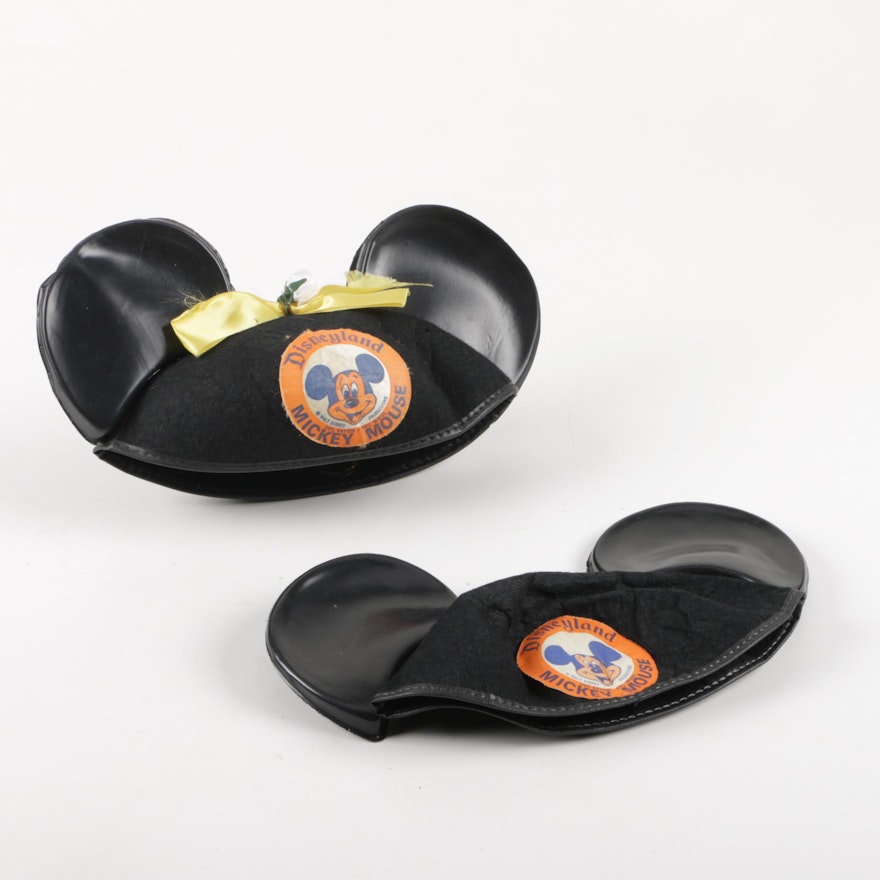Pair of Vintage Disneyland Mickey Mouse Ears Black Hats