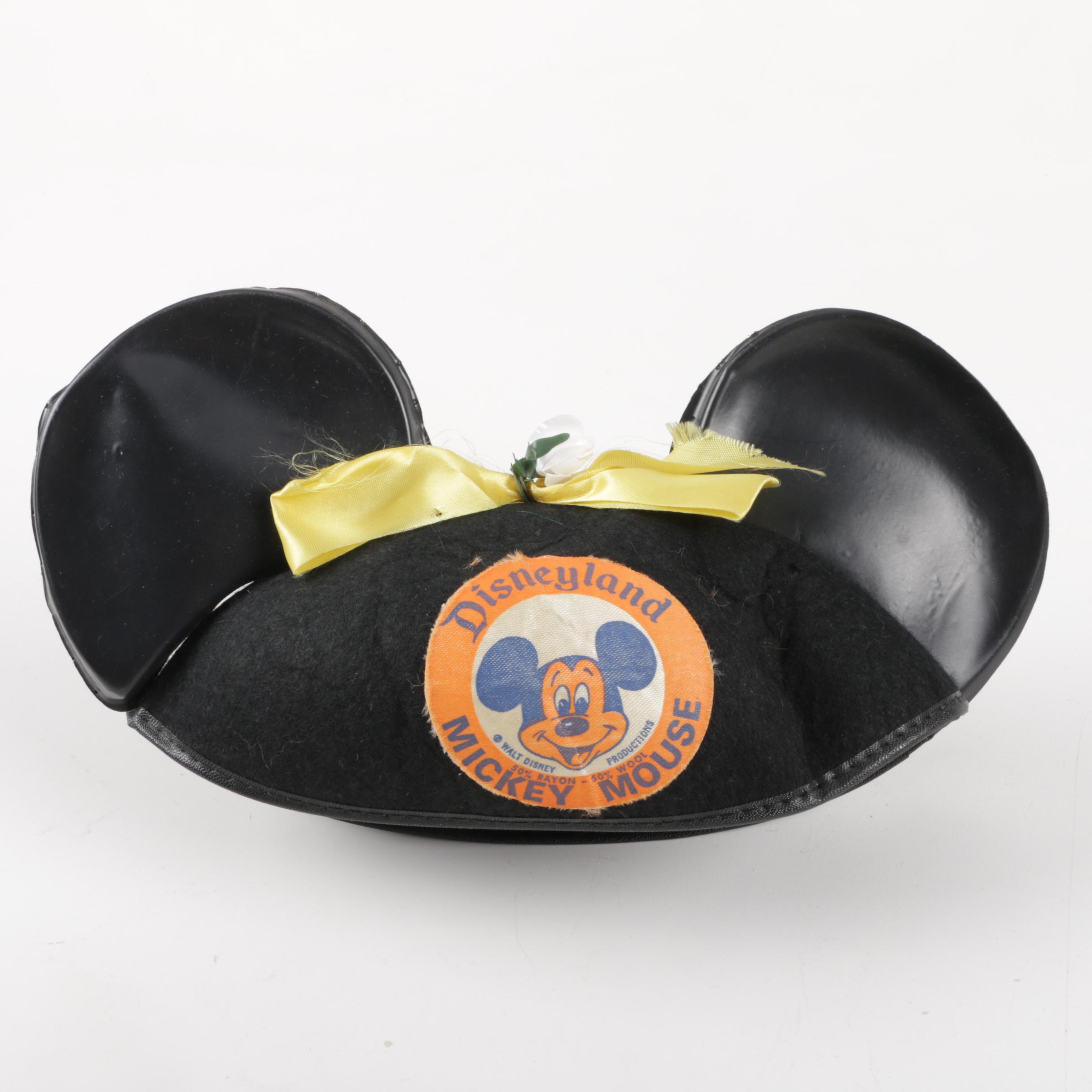 Pair of Vintage Disneyland Mickey Mouse Ears Black Hats
