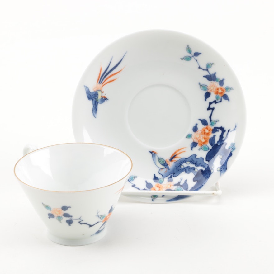 Japanese Imari Ware Porcelain Teacup and Saucer