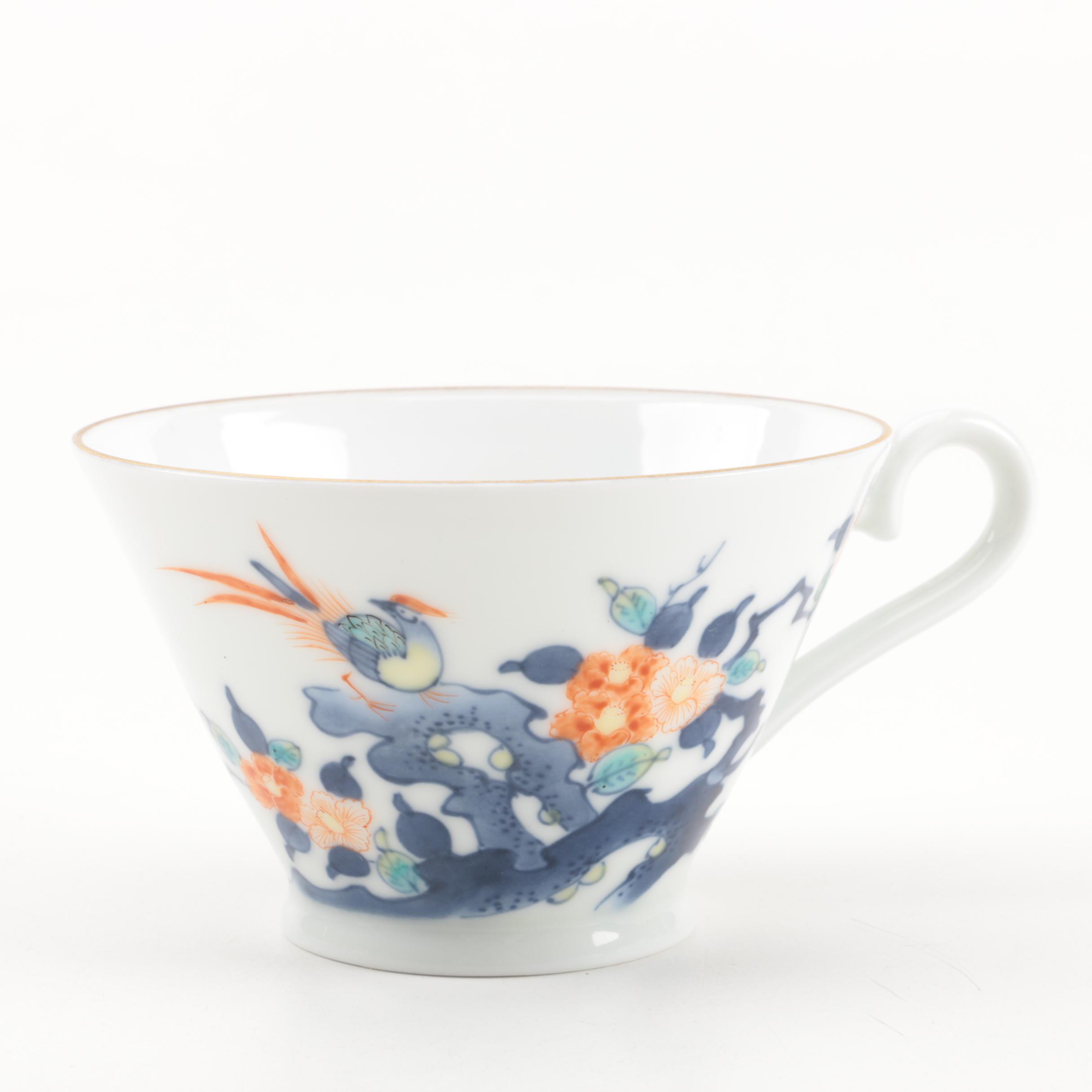 Japanese Imari Ware Porcelain Teacup and Saucer