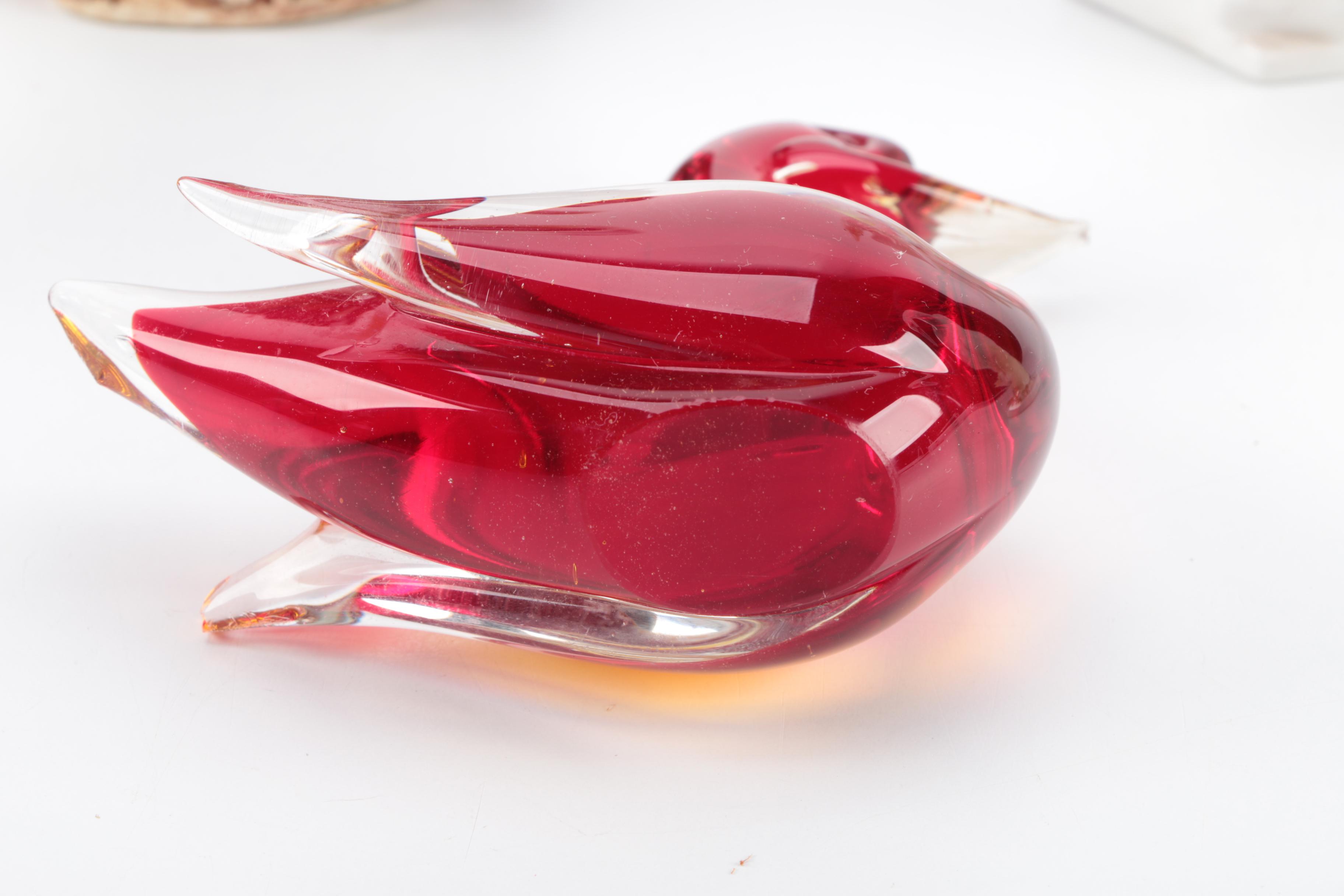 Glass and Porcelain Bird Figurines