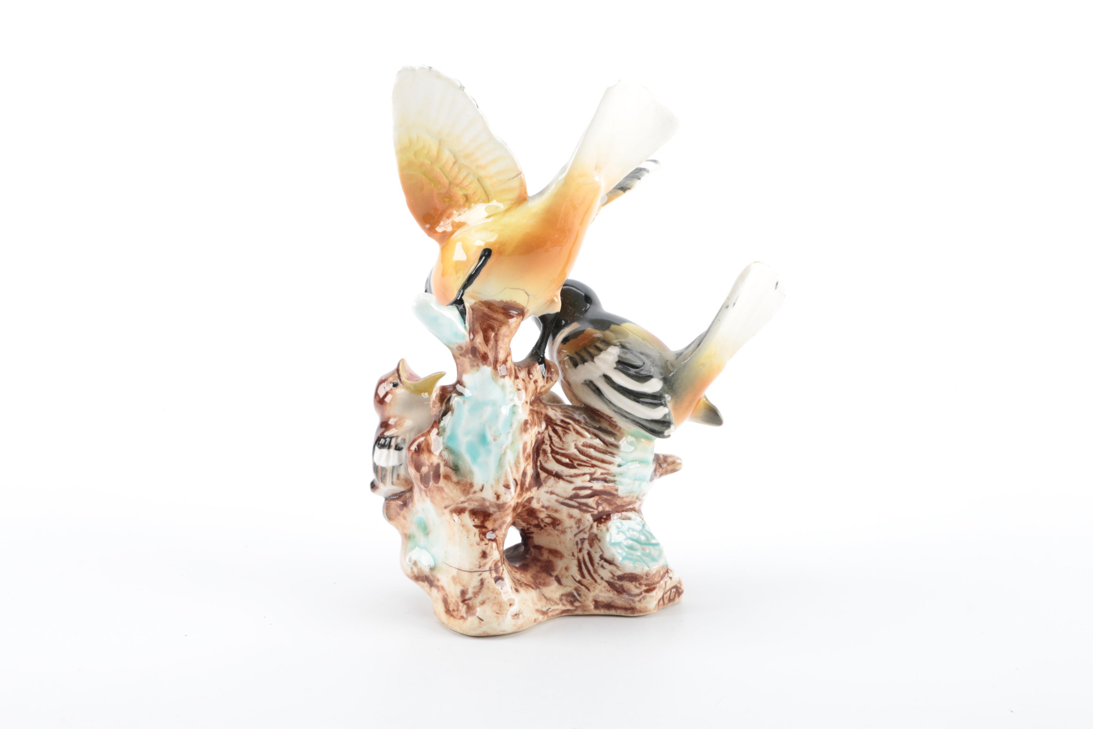 Glass and Porcelain Bird Figurines