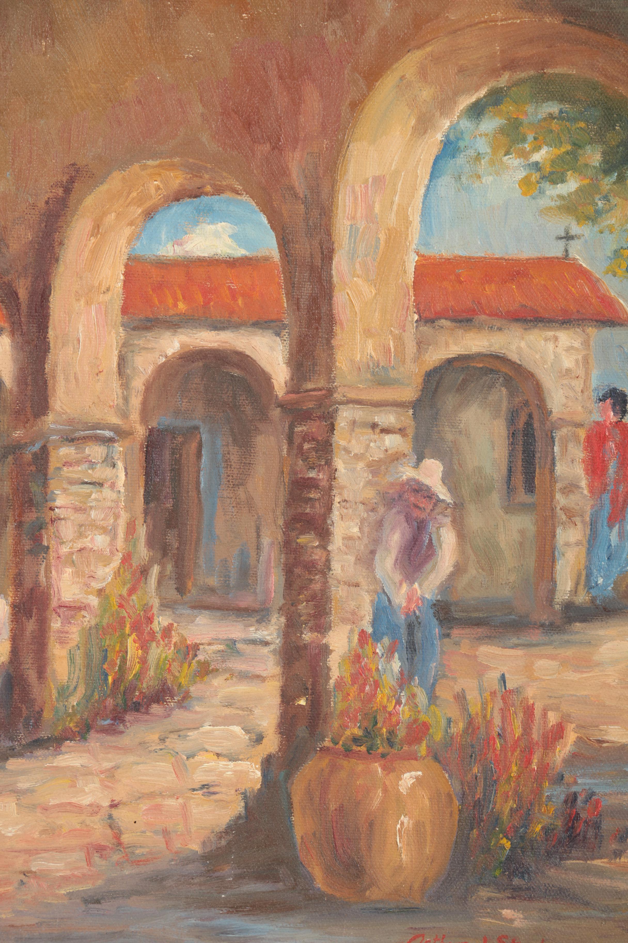 Arthur J. Stephens Oil Painting on Canvas "San Juan Capistrano"