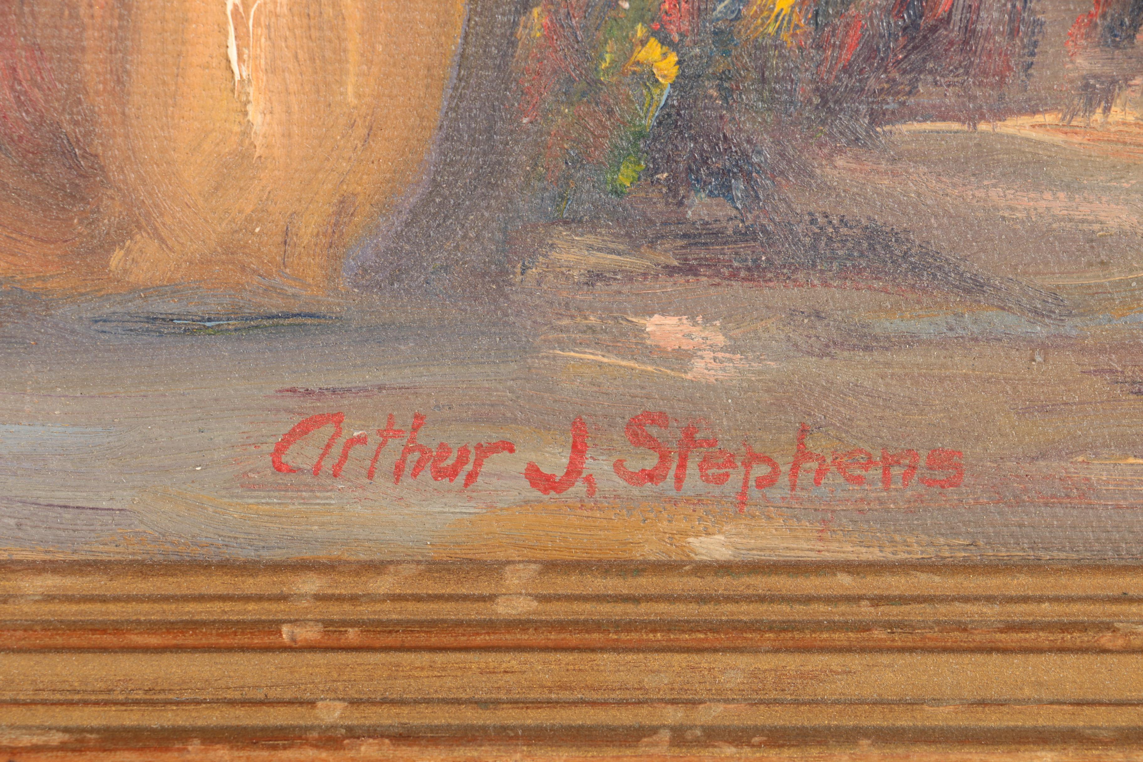 Arthur J. Stephens Oil Painting on Canvas "San Juan Capistrano"
