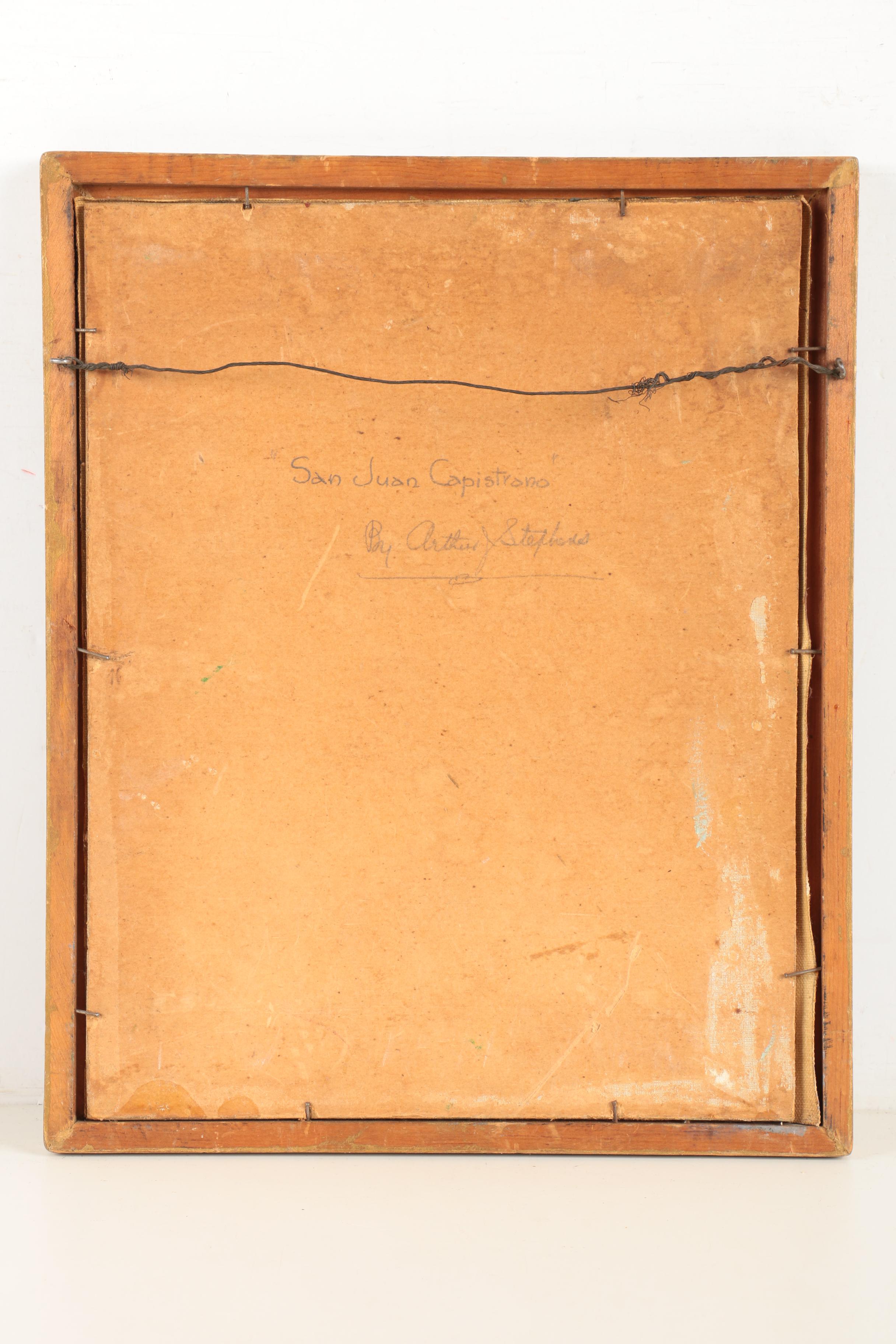 Arthur J. Stephens Oil Painting on Canvas "San Juan Capistrano"