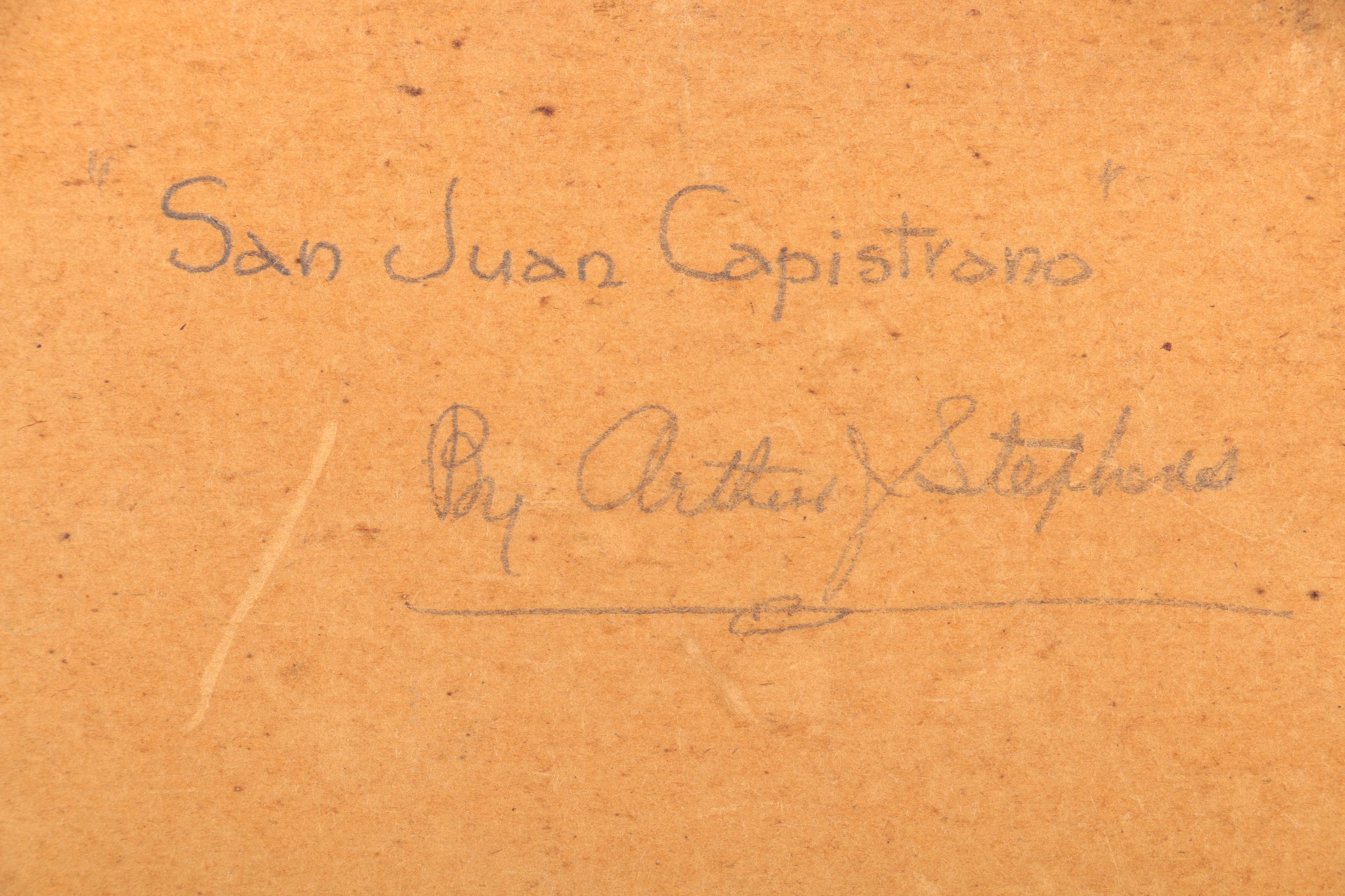 Arthur J. Stephens Oil Painting on Canvas "San Juan Capistrano"