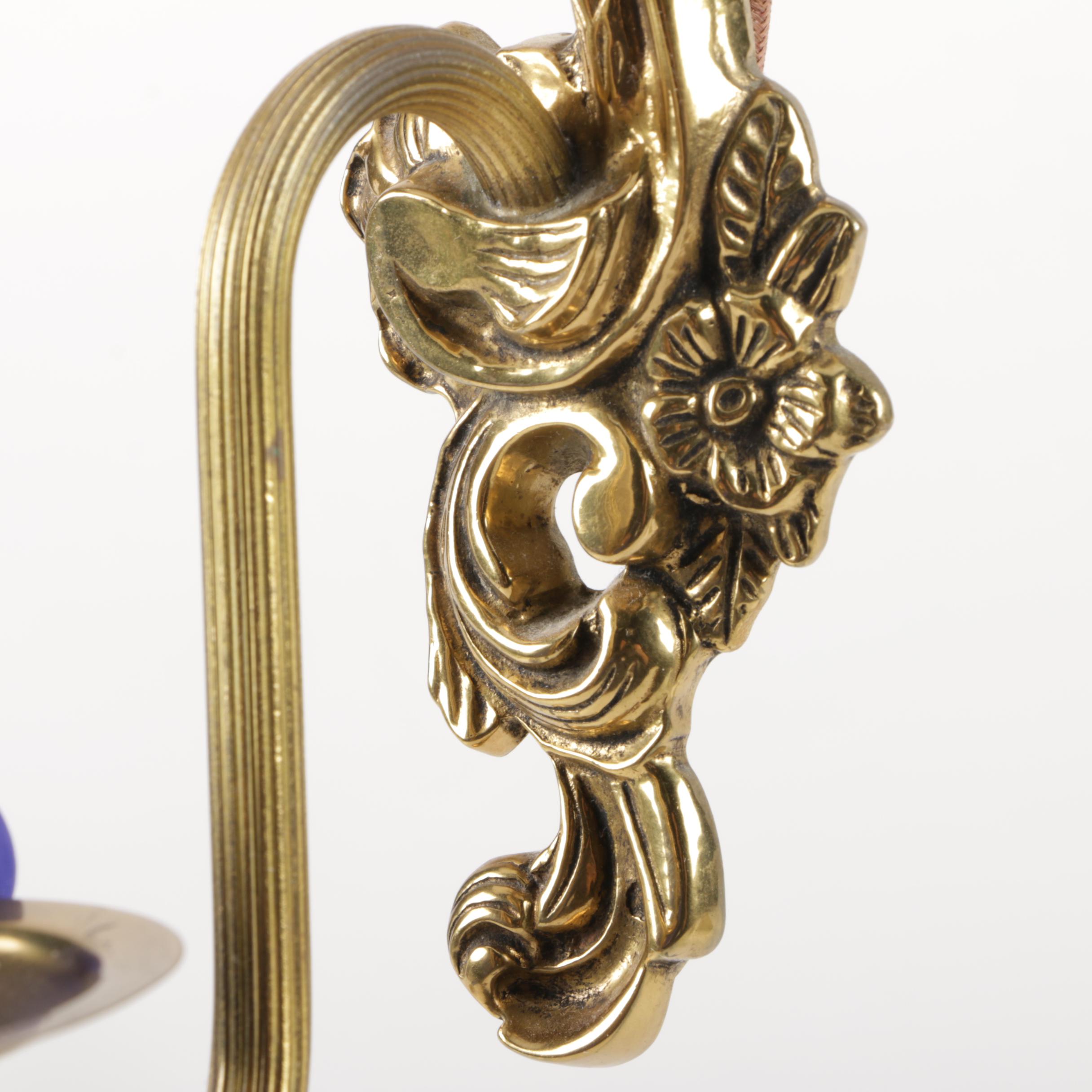 Vintage Rococo Style Metal and Crystals Wall Sconces