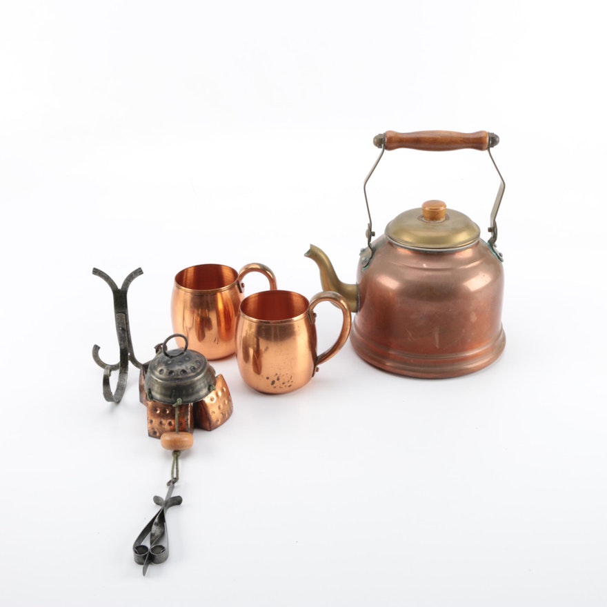 Selection of Vintage Copper Kitchen Utensils