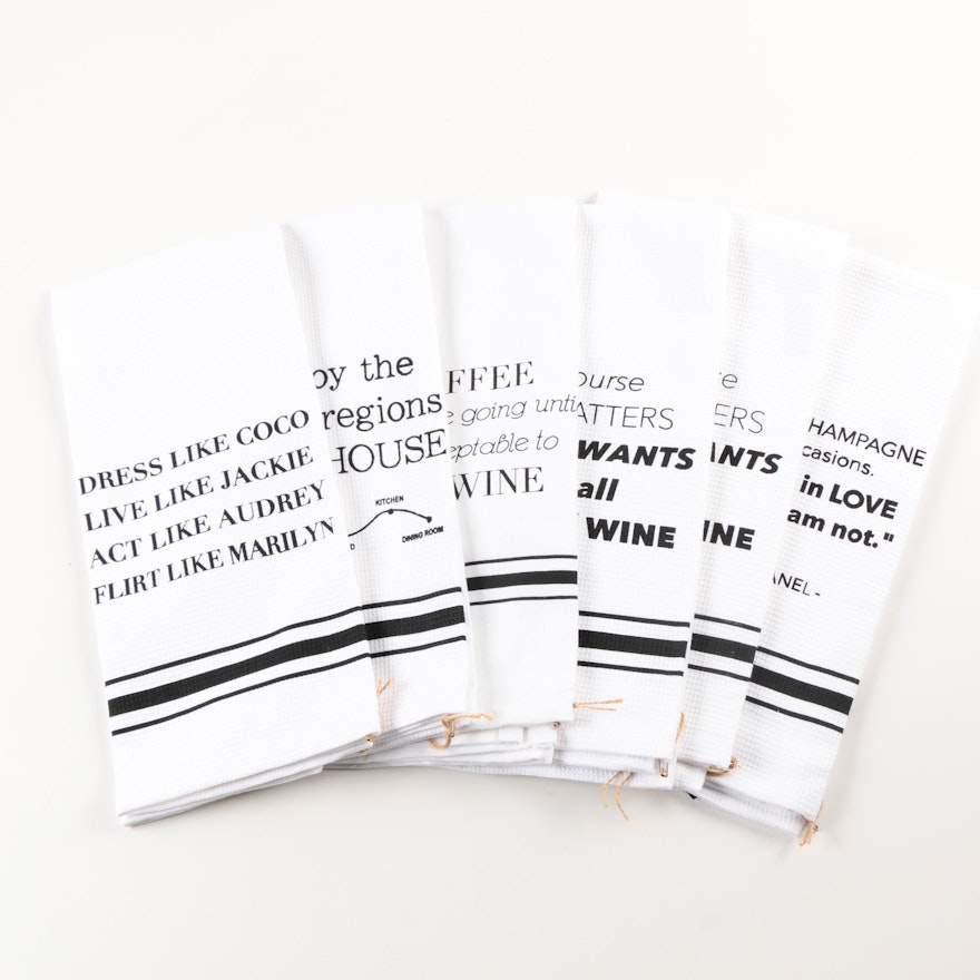LA Trading Co. Dish Towels Featuring Quotes on Wine and Coco Chanel