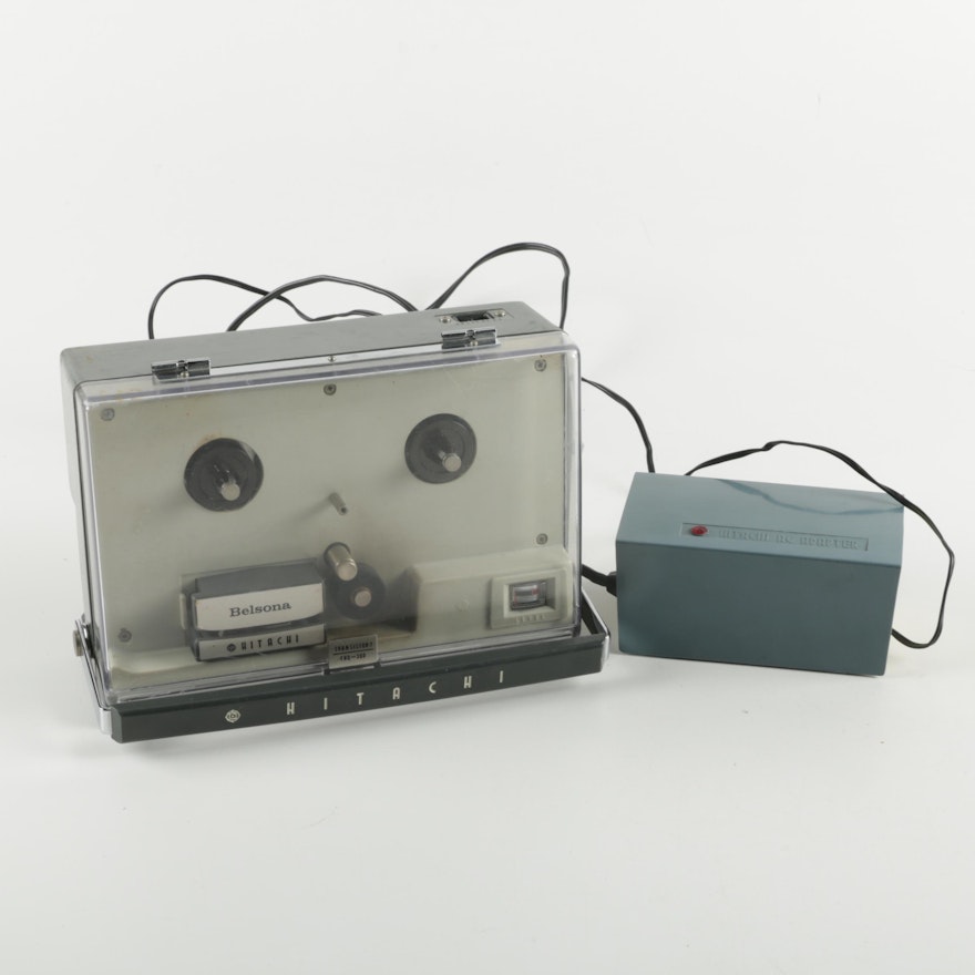 Hitachi Belsona Reel-to-Reel Tape Player and Transistor