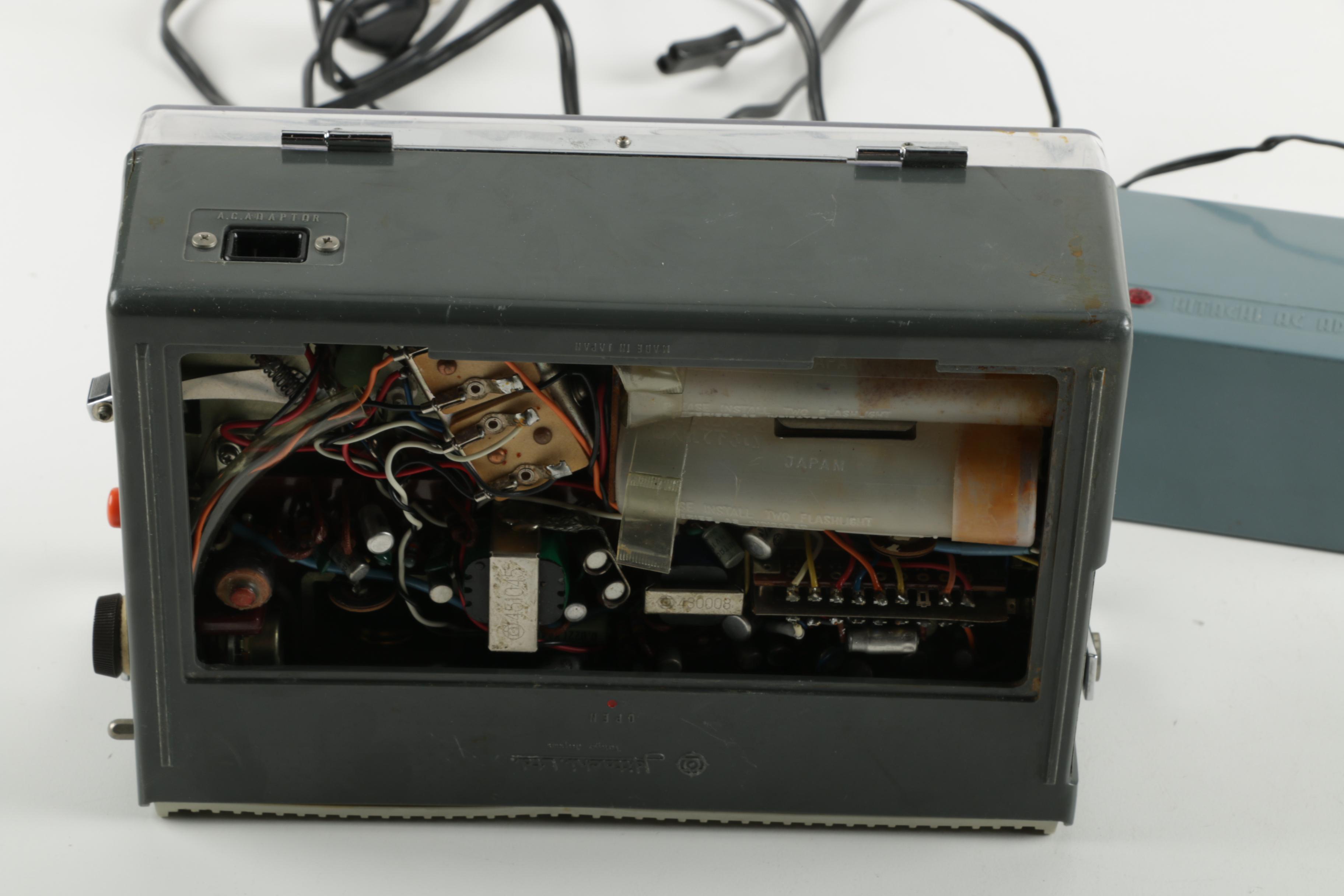 Hitachi Belsona Reel-to-Reel Tape Player and Transistor