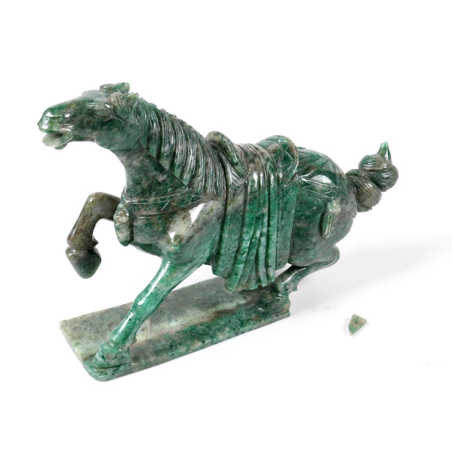 Serpentine Horse Carving