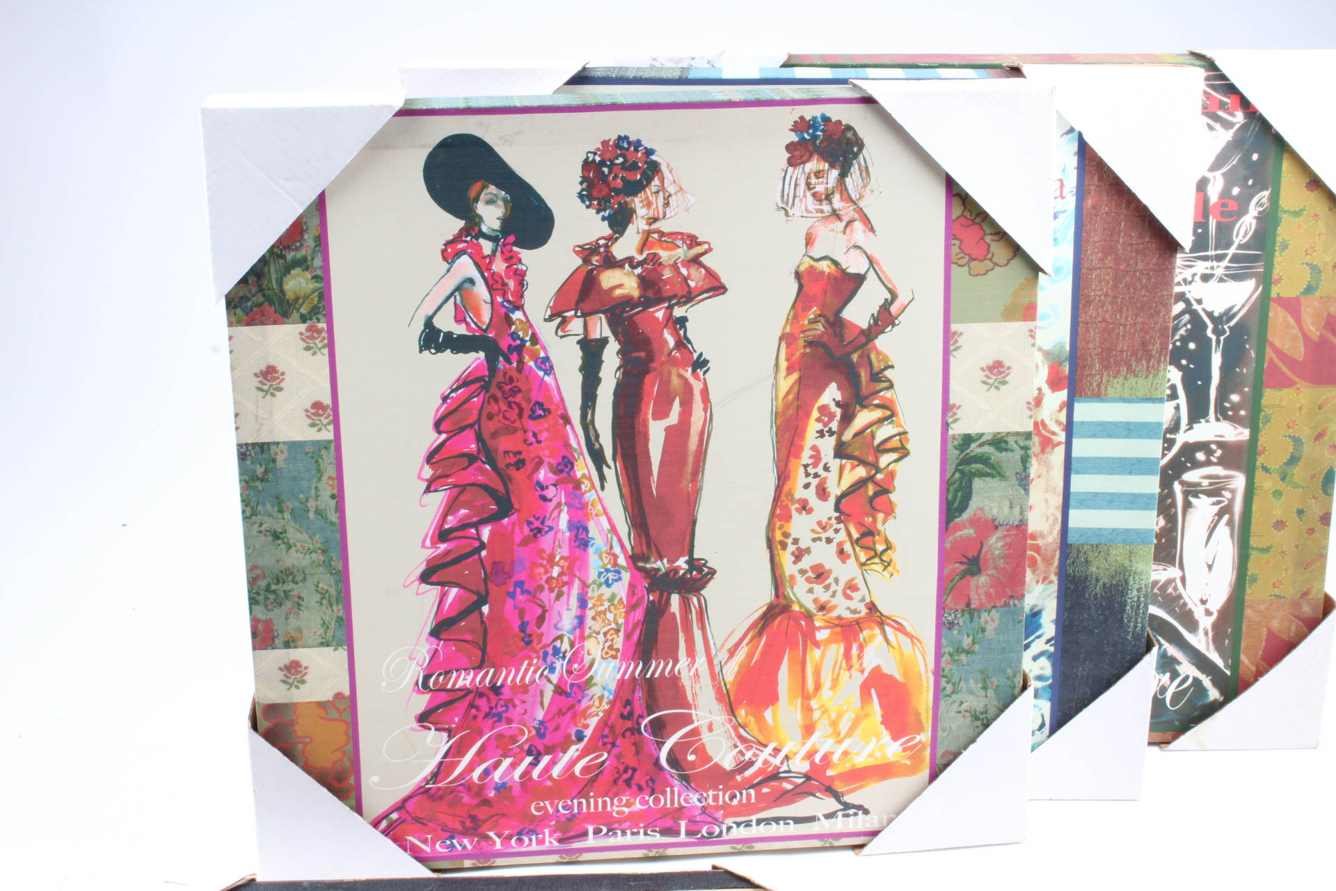 Fashionable Ladies Offset Lithograph on Canvas