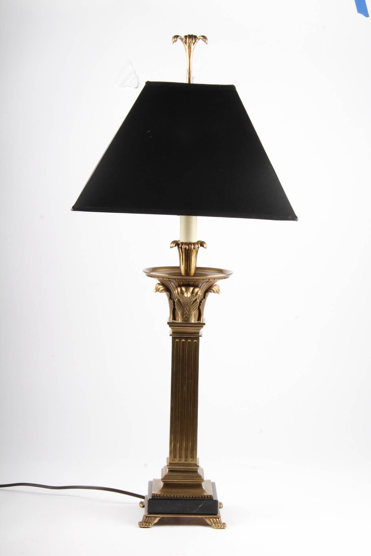Neoclassical Revival Brass and Marble Lamp