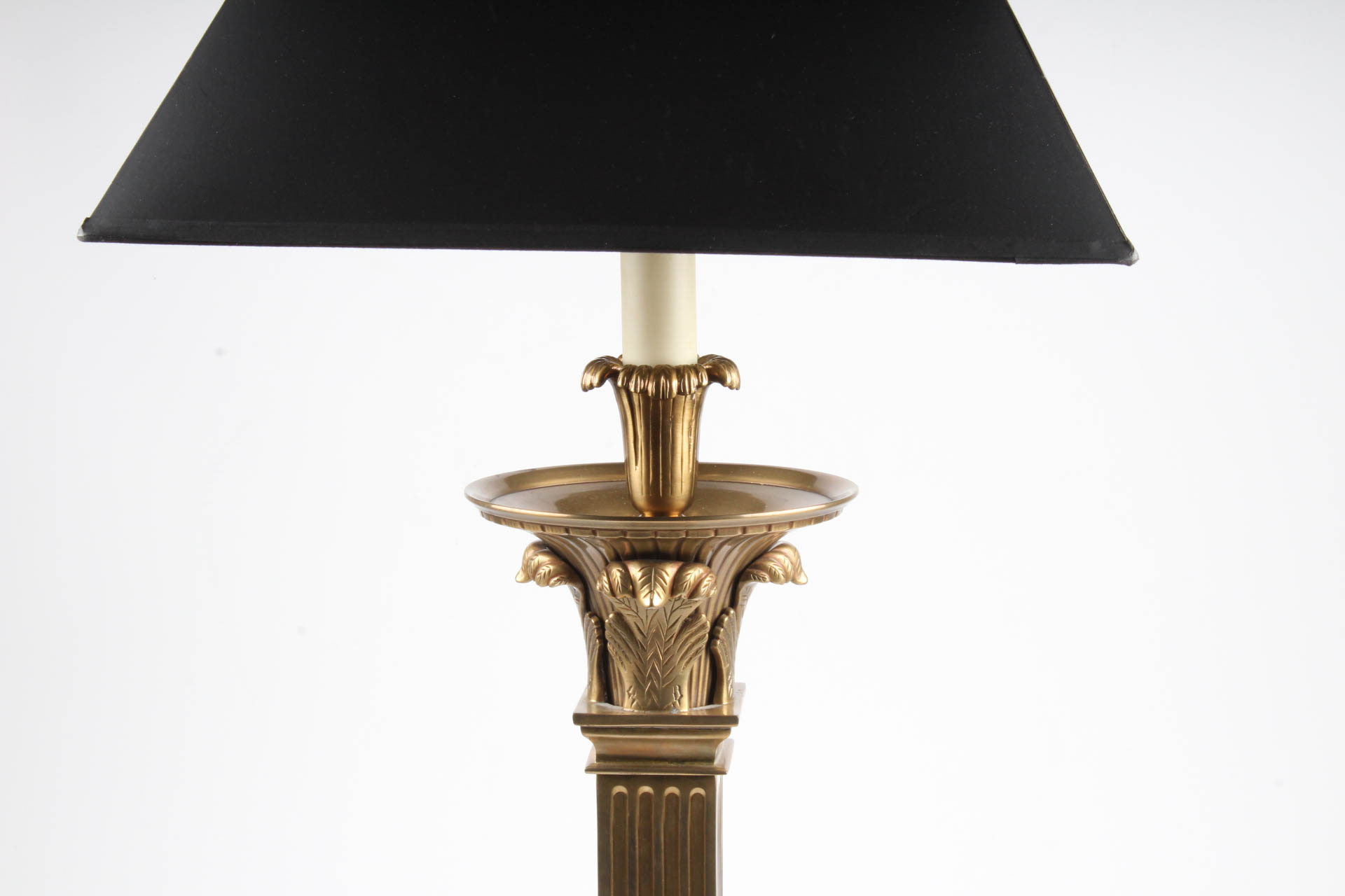 Neoclassical Revival Brass and Marble Lamp