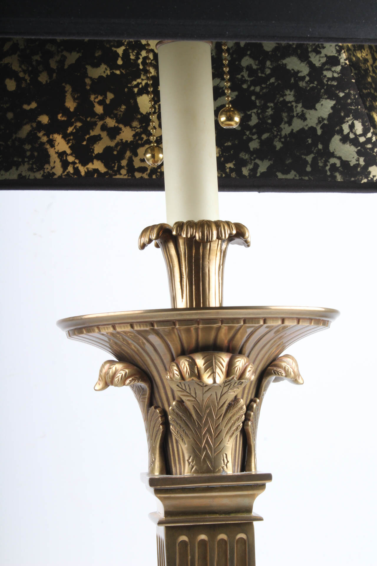 Neoclassical Revival Brass and Marble Lamp