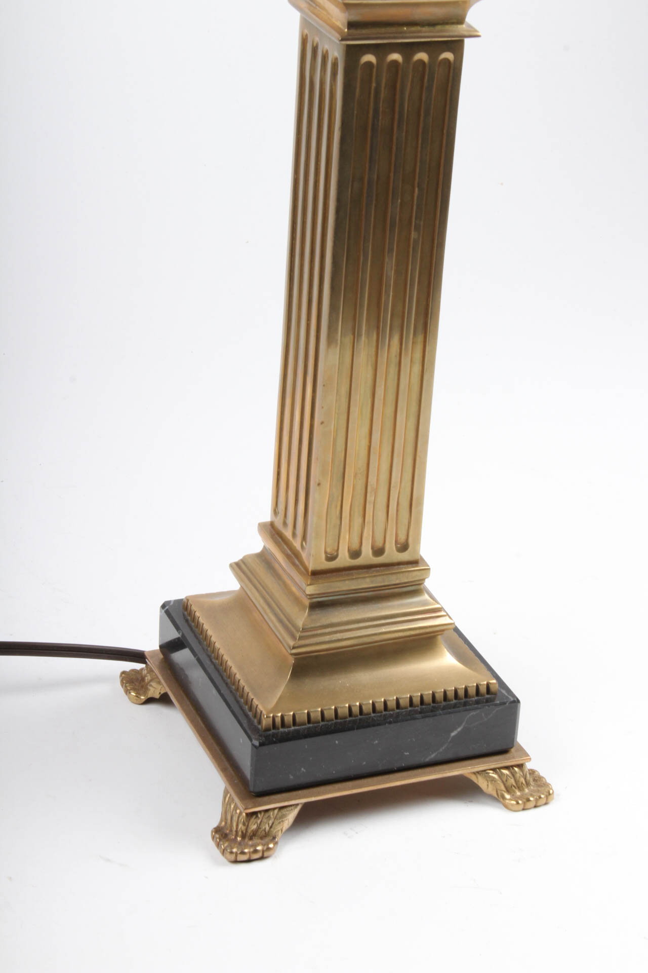 Neoclassical Revival Brass and Marble Lamp