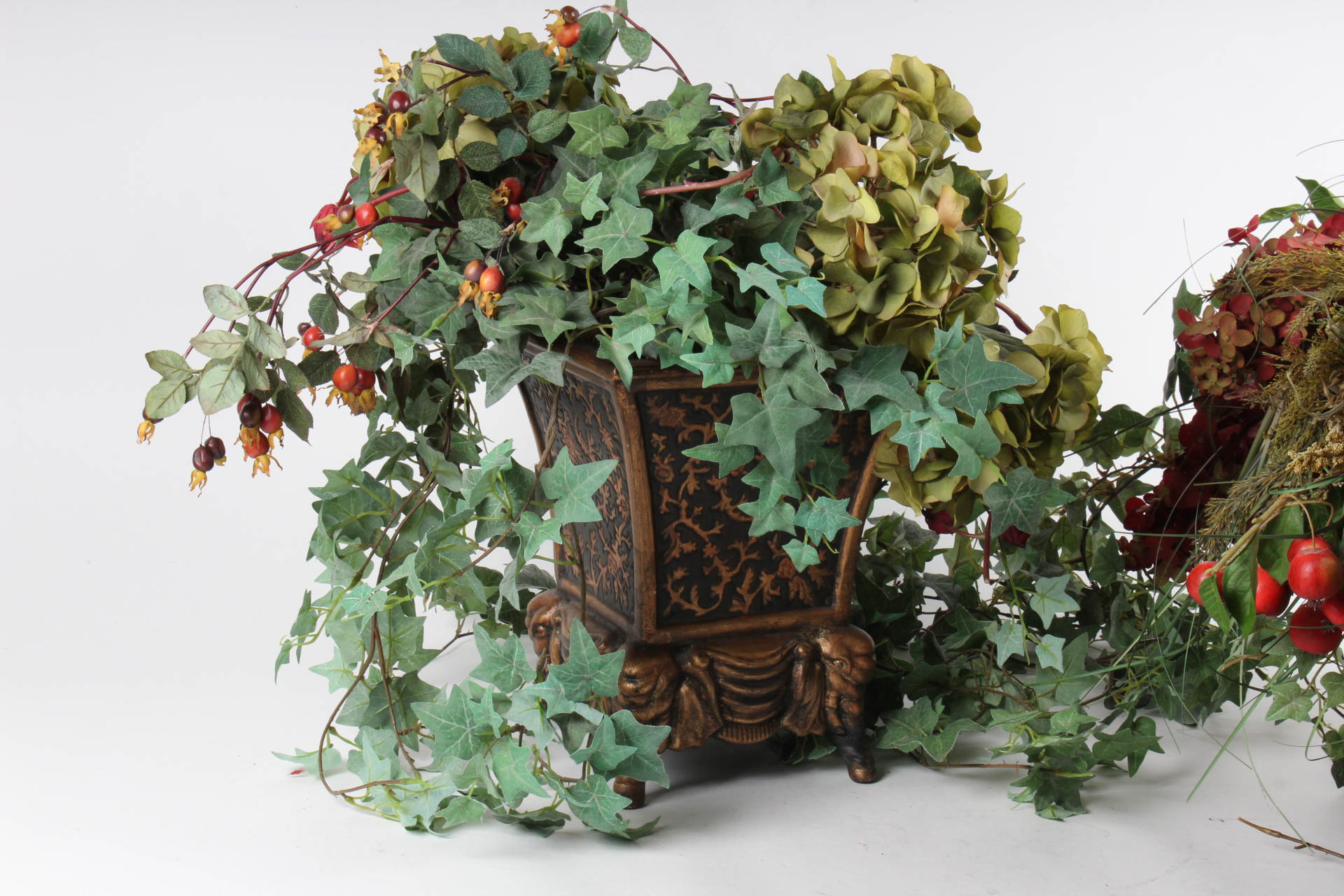 Decorative Planters and Faux Flowers