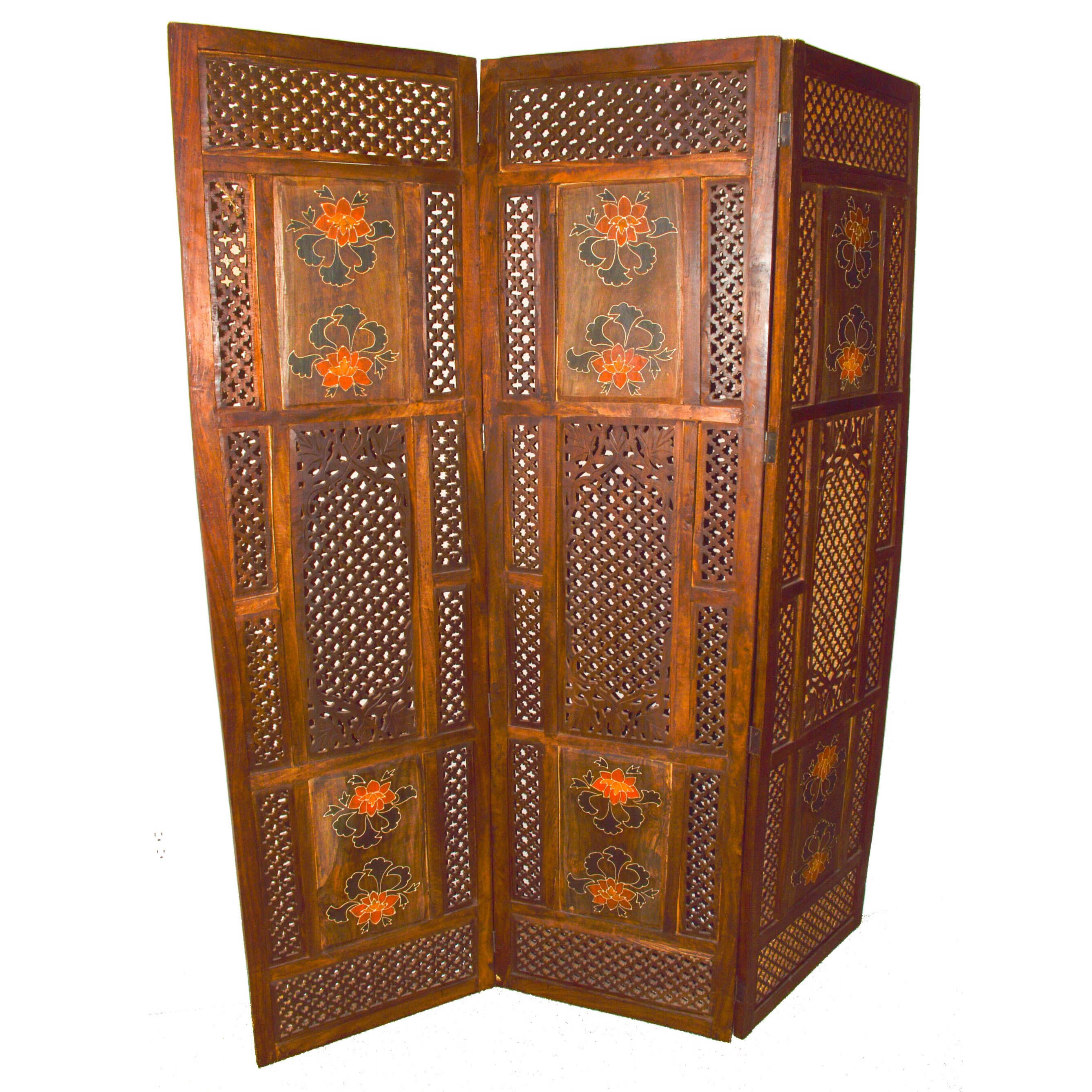 World Market "Bela" Hand Painted Folding Screen/Room Divider