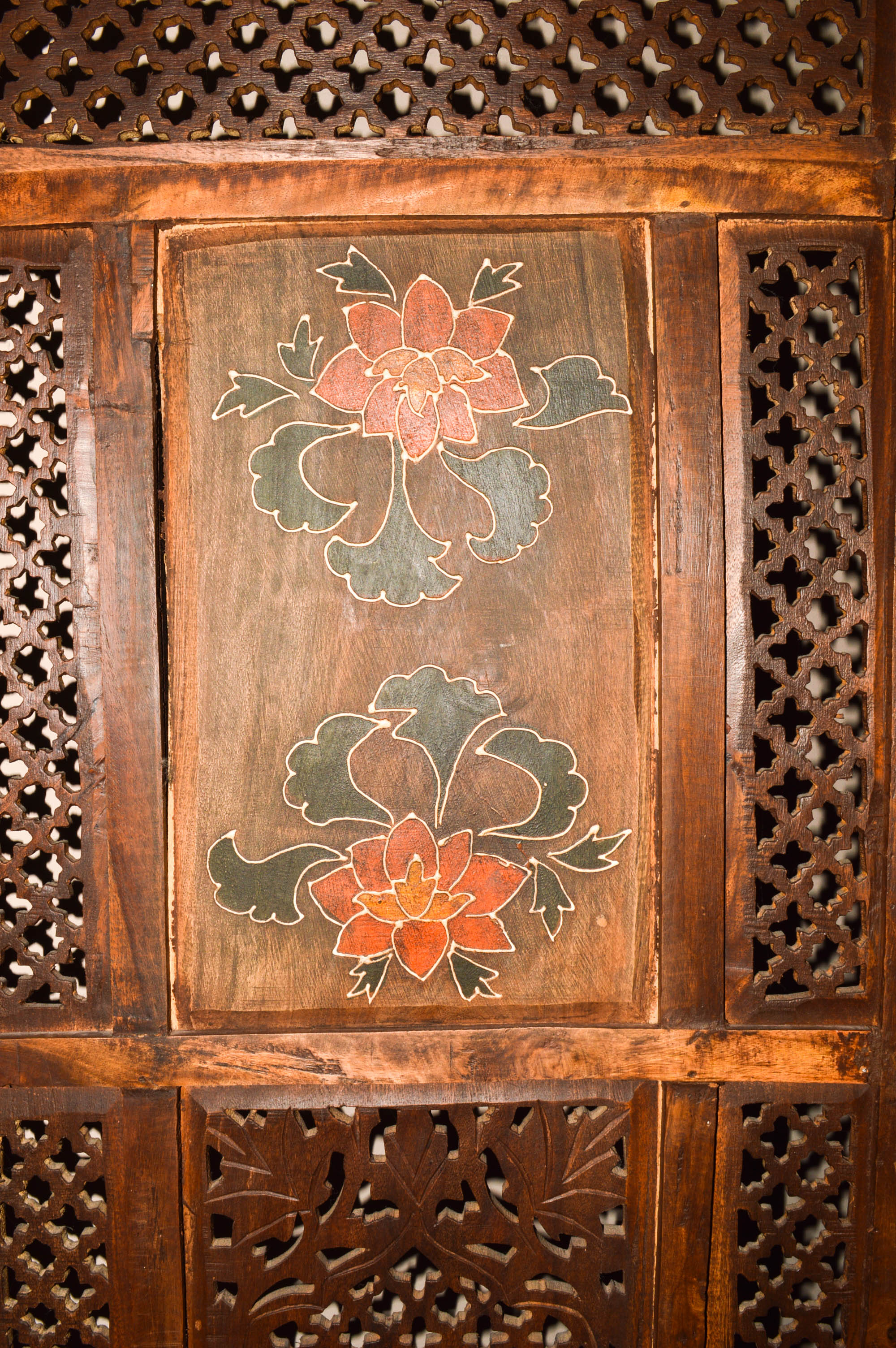 World Market "Bela" Hand Painted Folding Screen/Room Divider