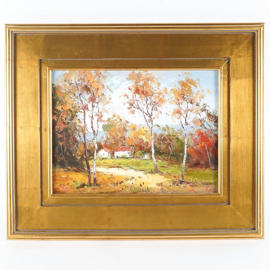 Kerr Oil Painting of an Autumnal Landscape