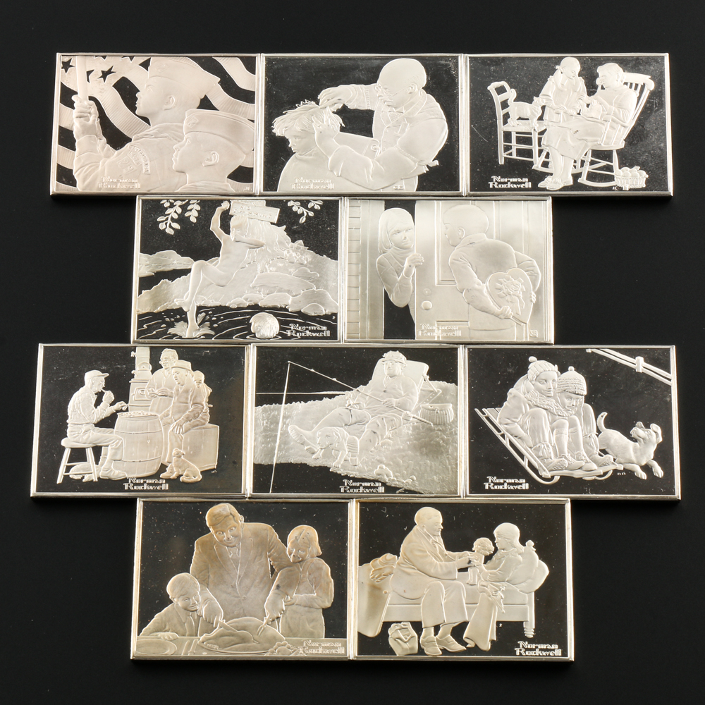 "Norman Rockwell's Fondest Memories" Silver Ingot Proof Set