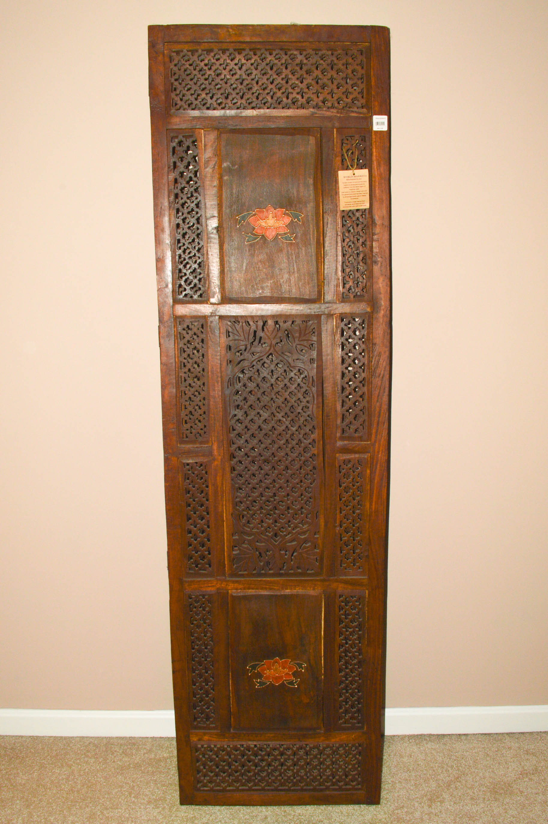 World Market "Bela" Hand Painted Folding Screen/Room Divider