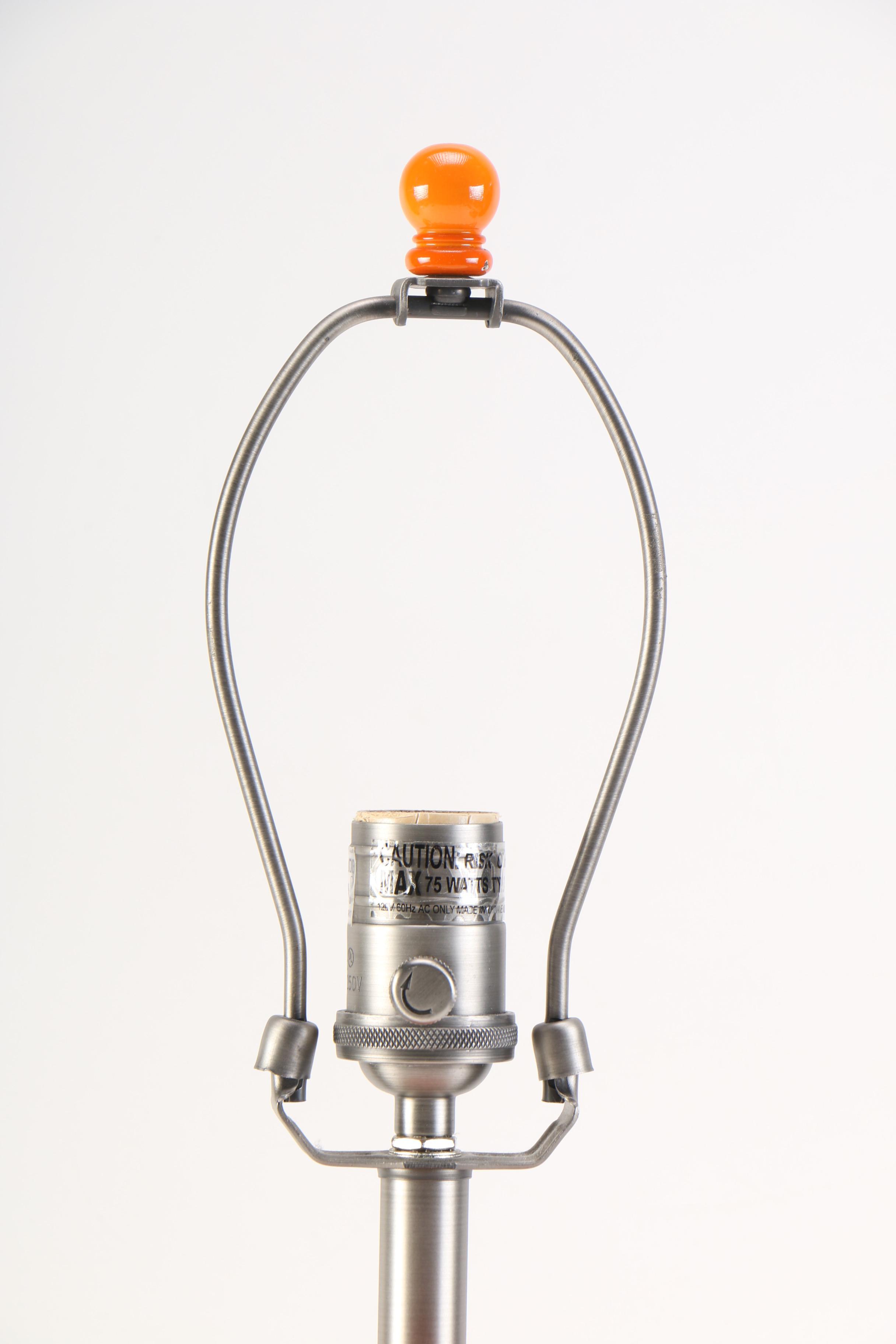 Pottery Barn Orange Ceramic Lamp and Shade