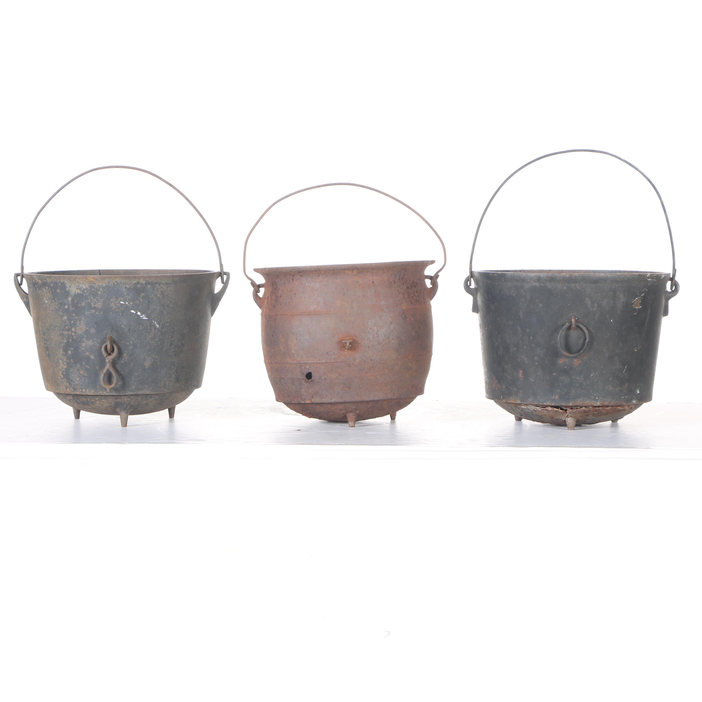 Vintage Cast Iron Cooking Pots