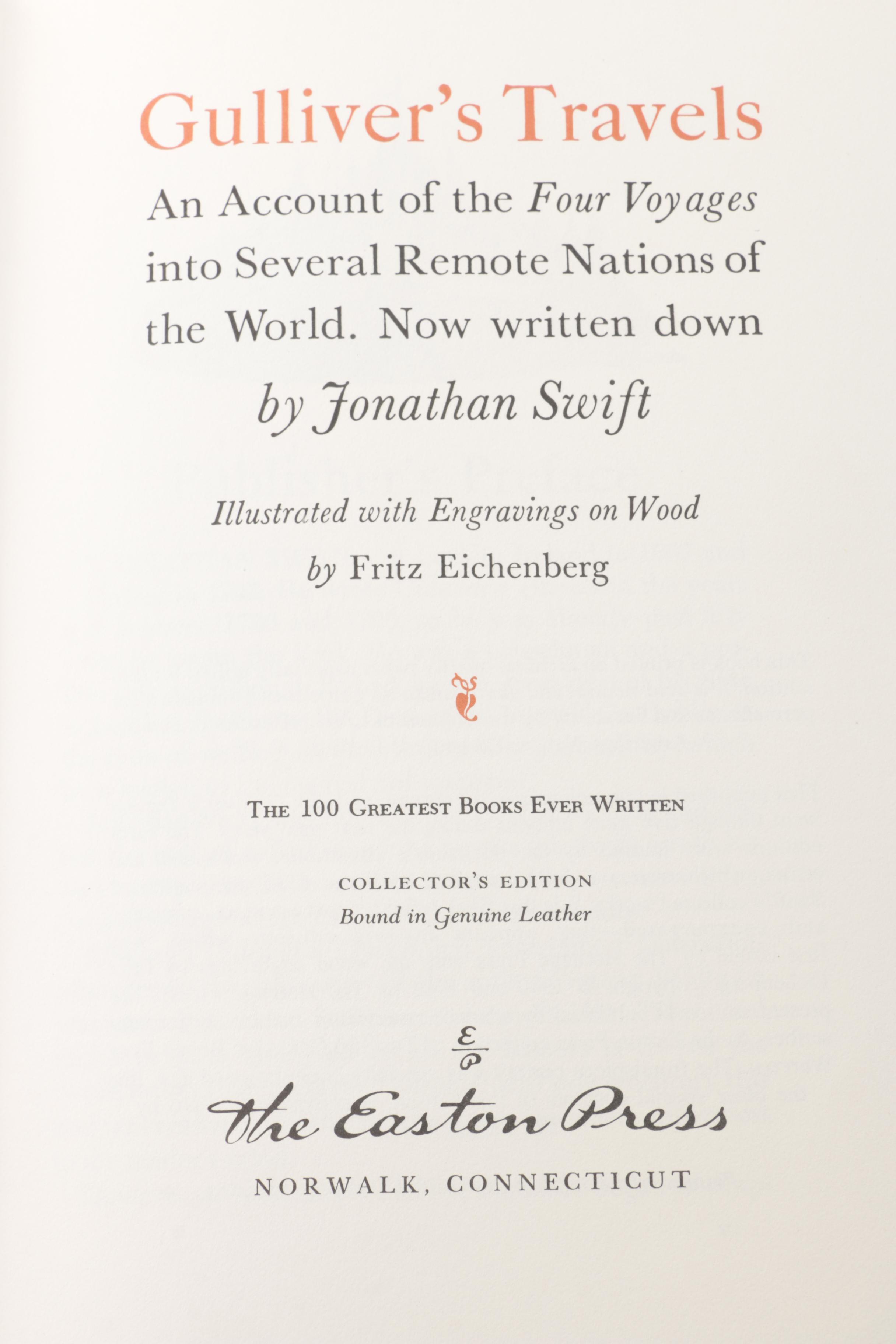 Easton Press Edition Novels from the "100 Greatest Books Ever Written" Series