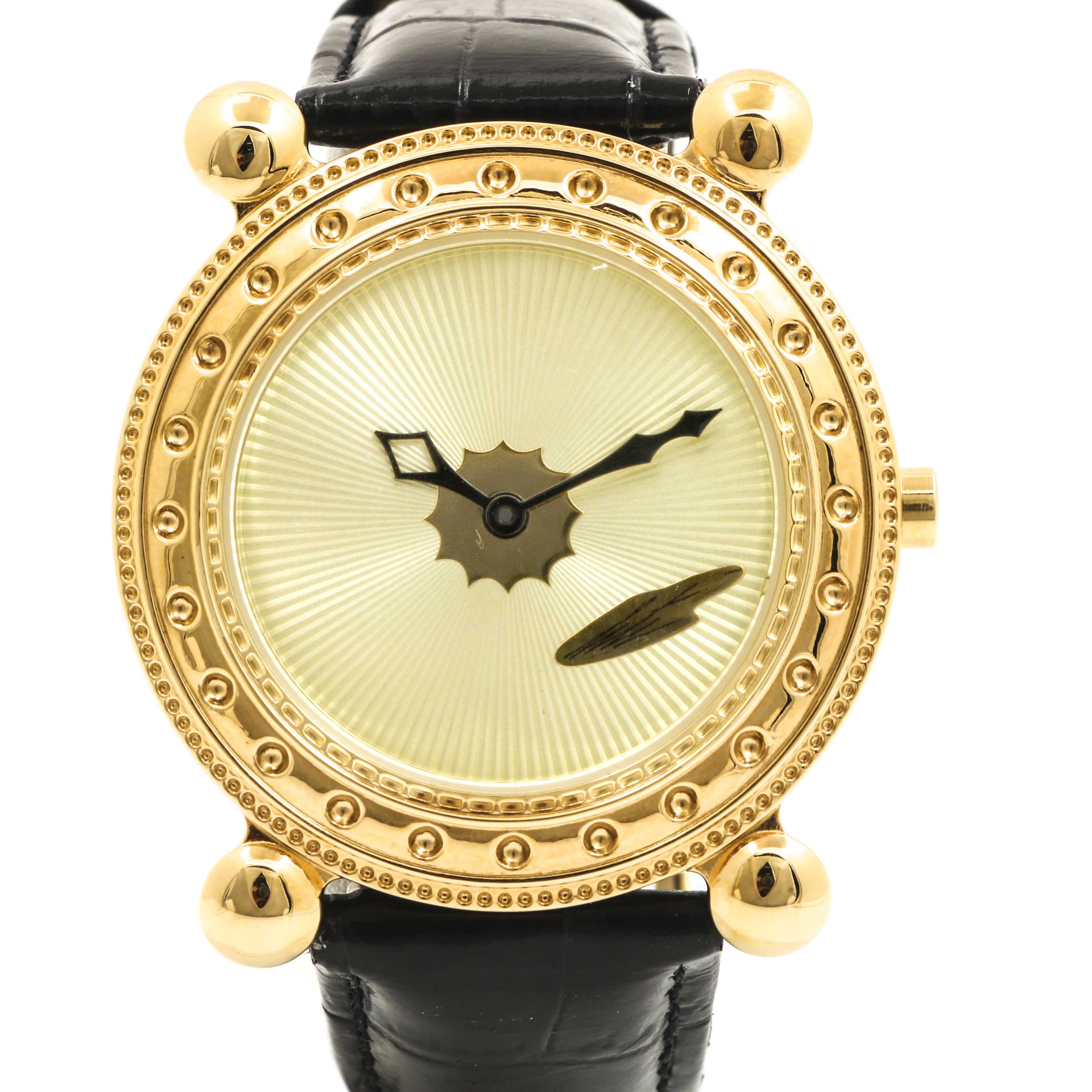 Erté Yellow Gold Plate Stainless Steel Watch