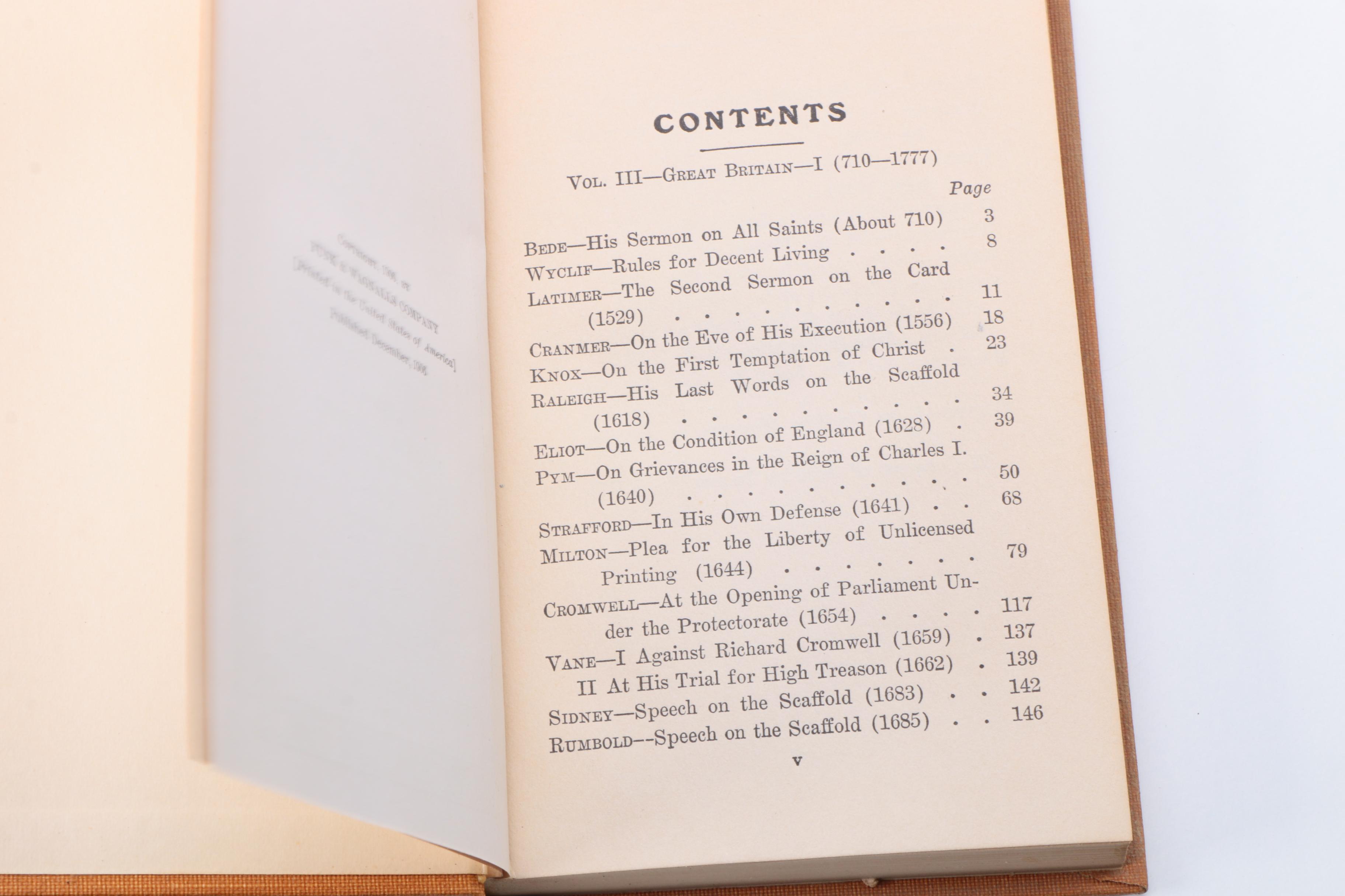 Complete Set of "The World's Famous Orations"