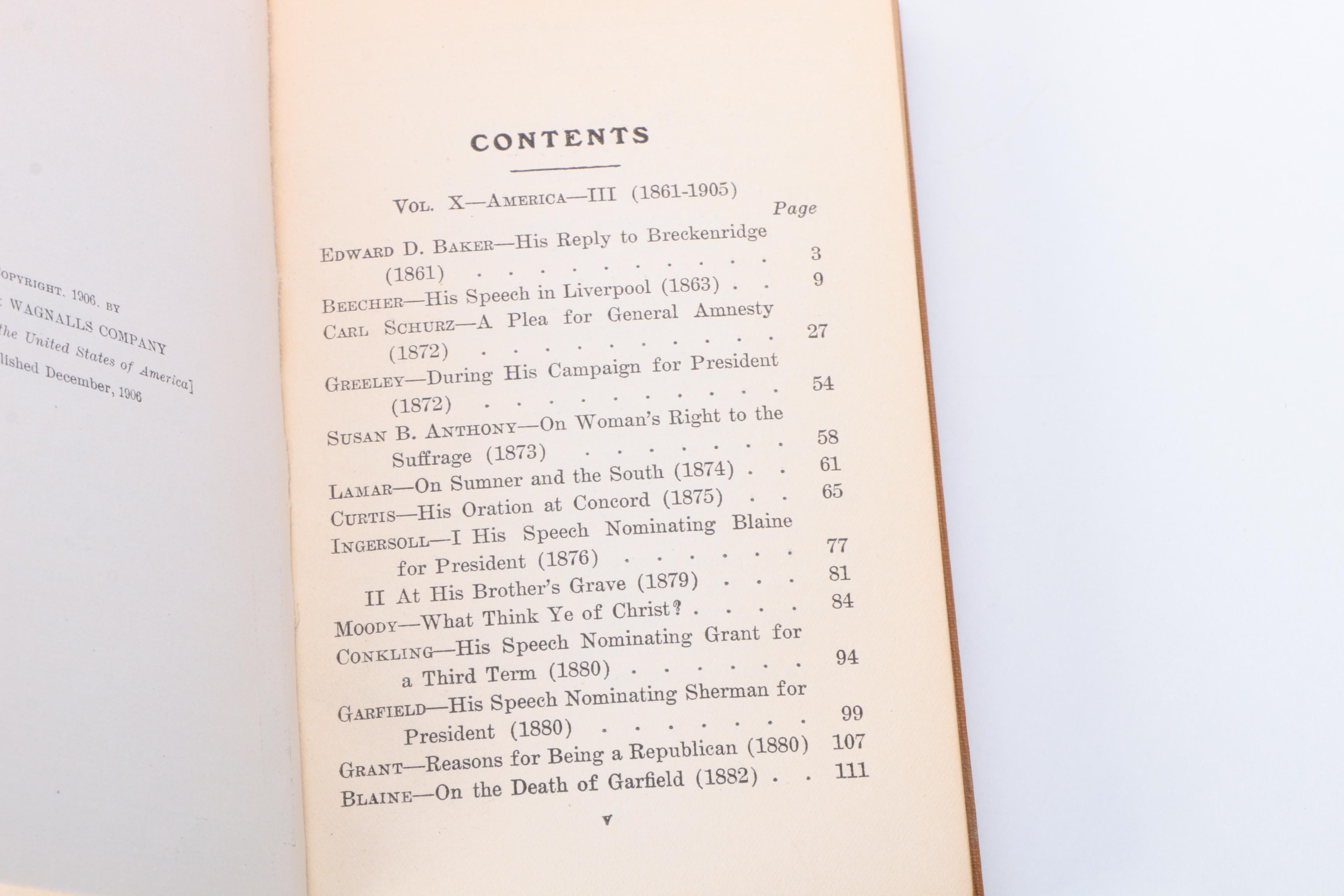 Complete Set of "The World's Famous Orations"