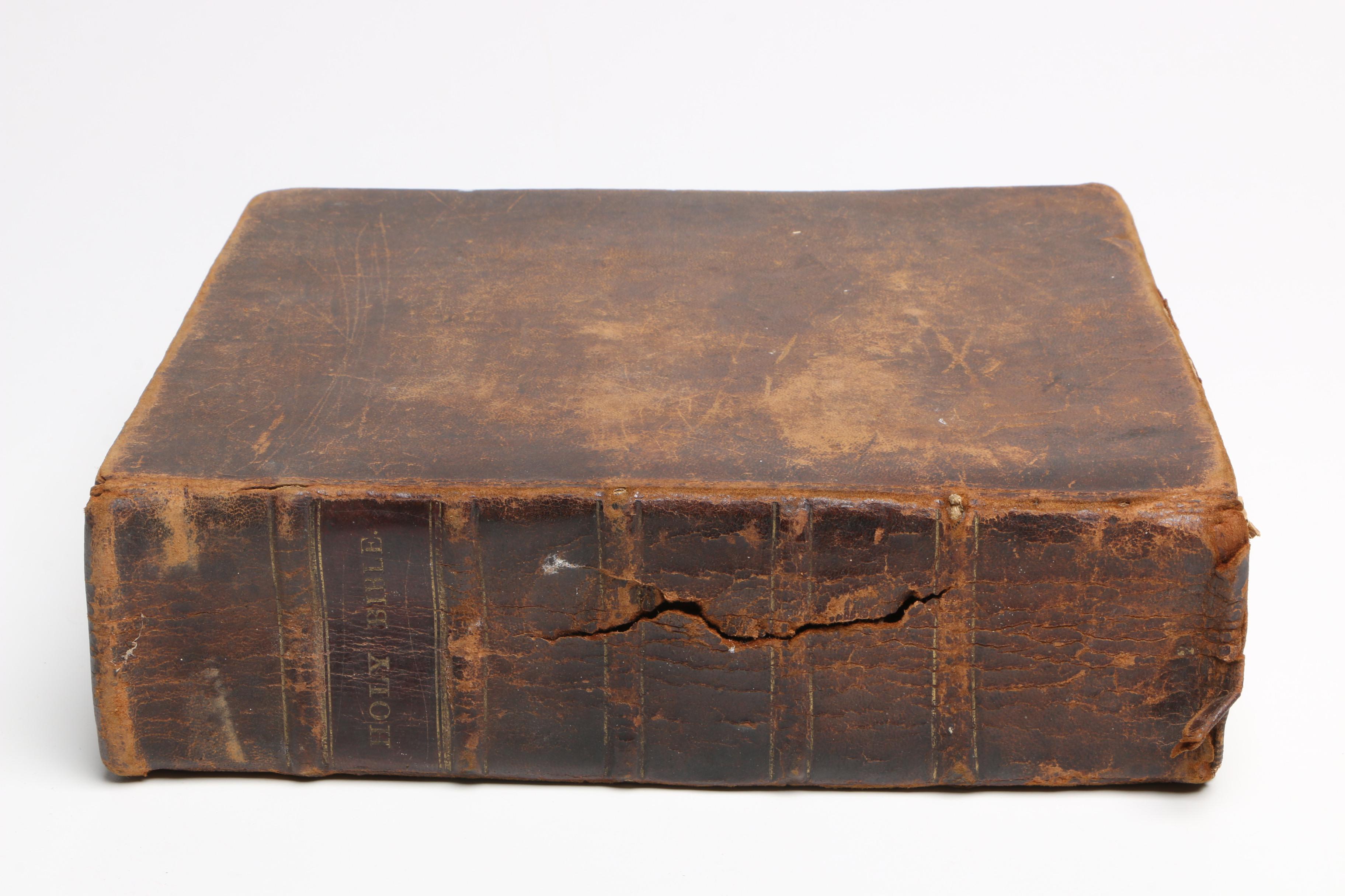 Antique Leather Bound Holy Bible