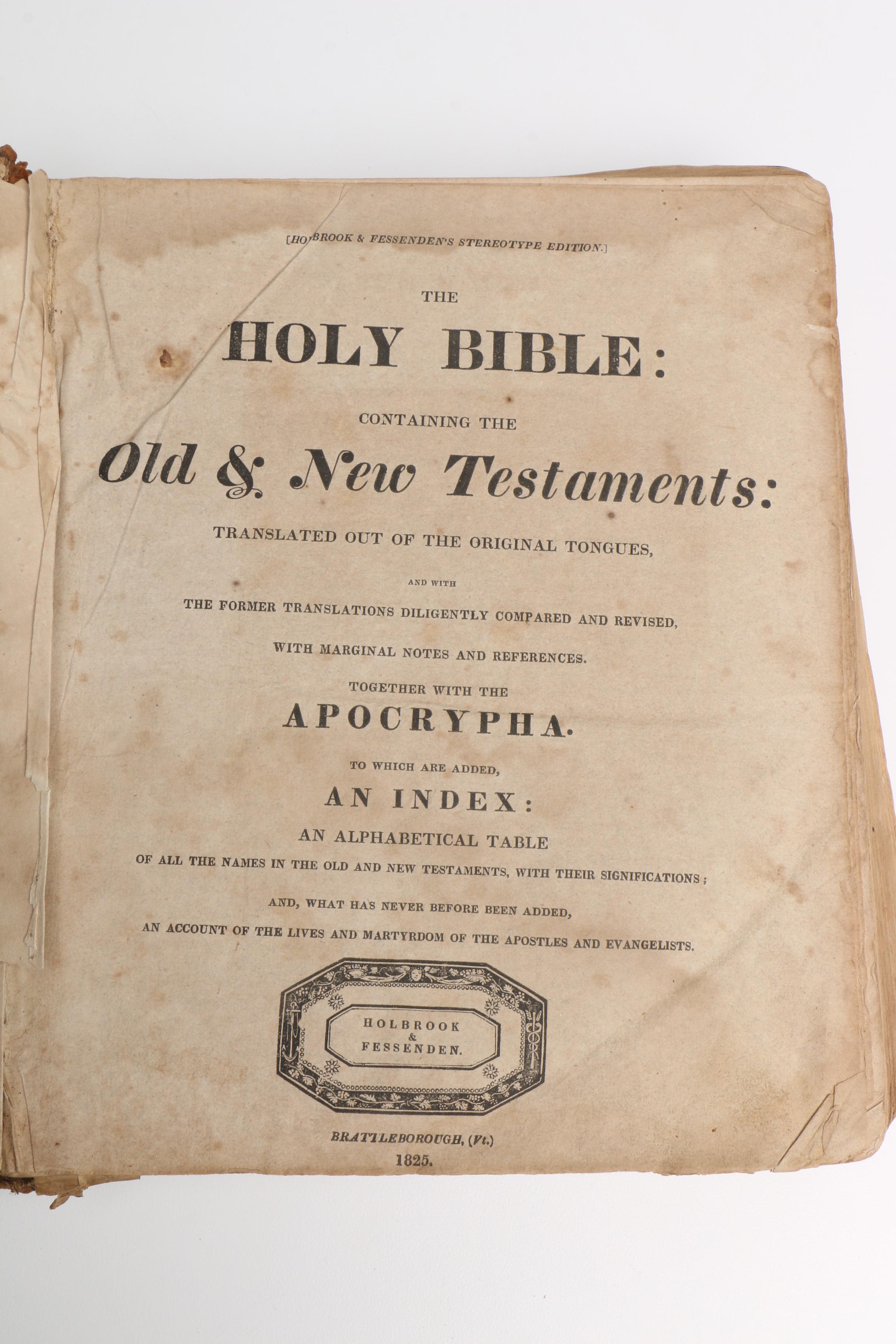 Antique Leather Bound Holy Bible