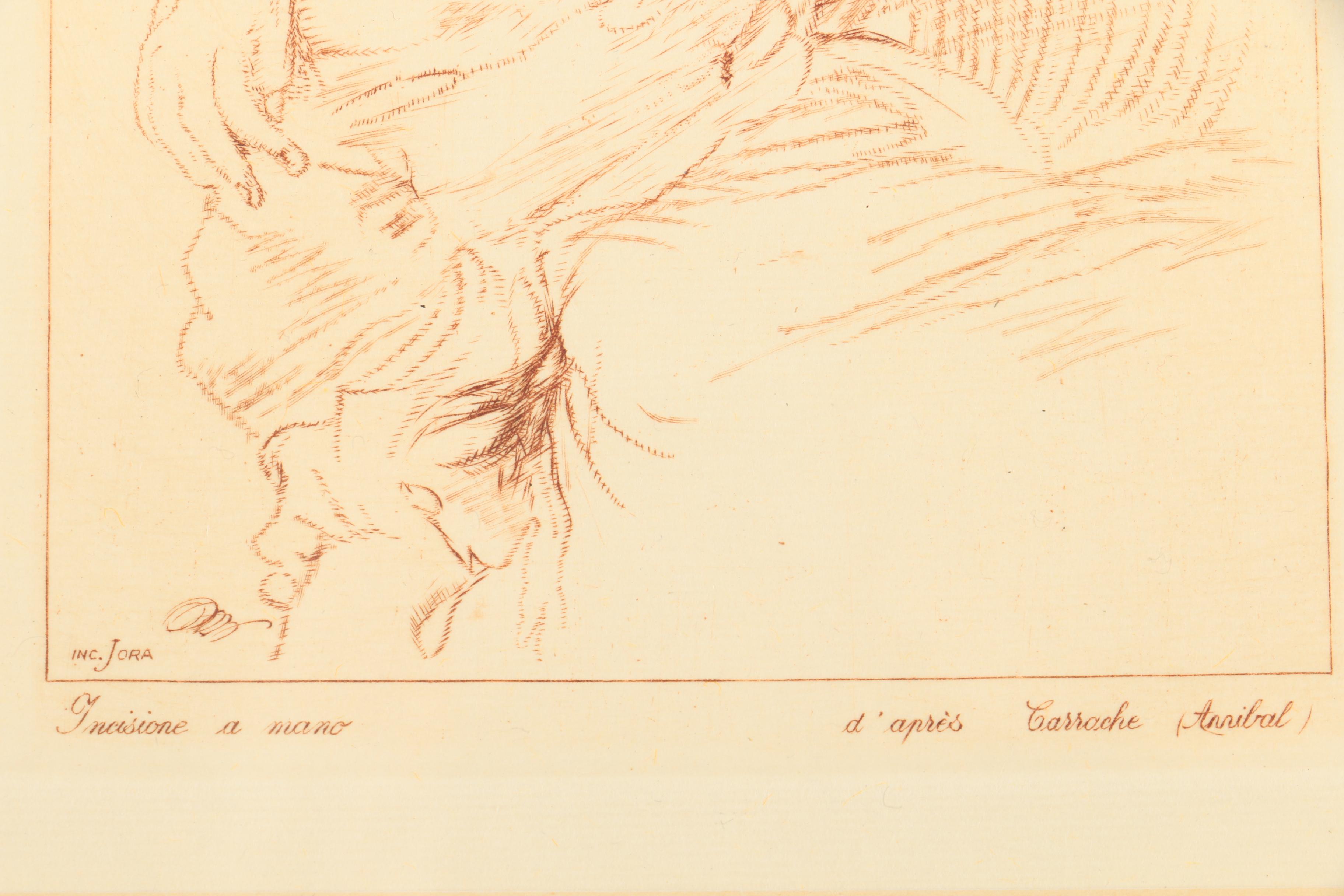 Set of Intaglio Prints on Paper After Rubens, Carracci, Baudry and Boucher