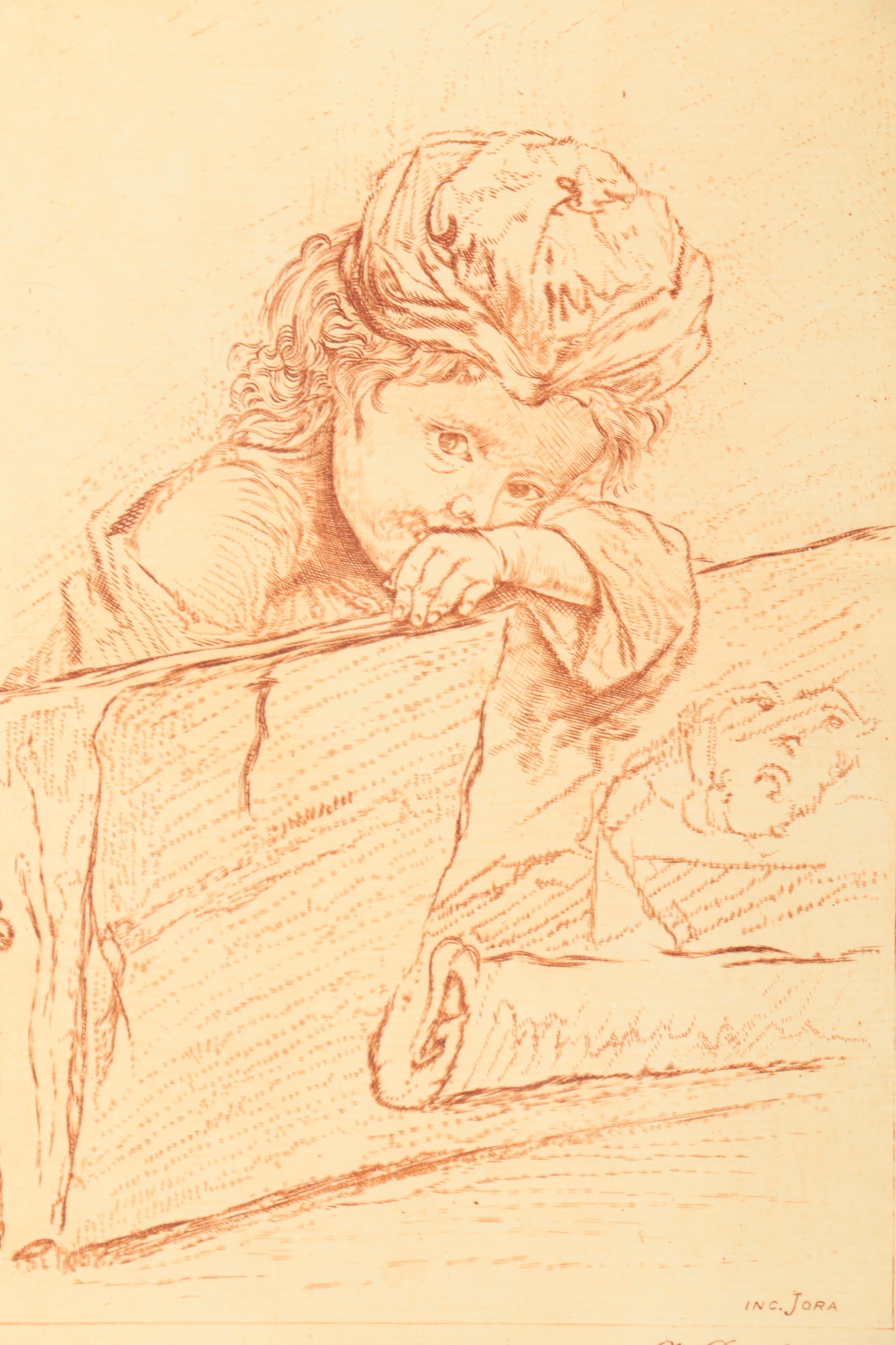 Set of Intaglio Prints on Paper After Rubens, Carracci, Baudry and Boucher