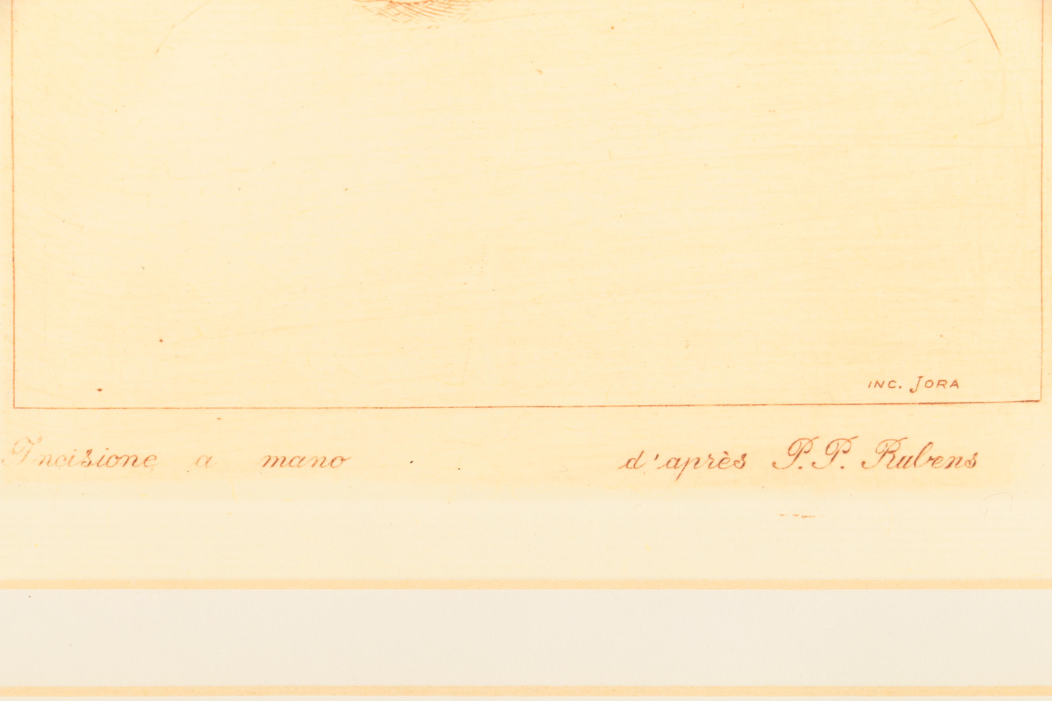 Set of Intaglio Prints on Paper After Rubens, Carracci, Baudry and Boucher