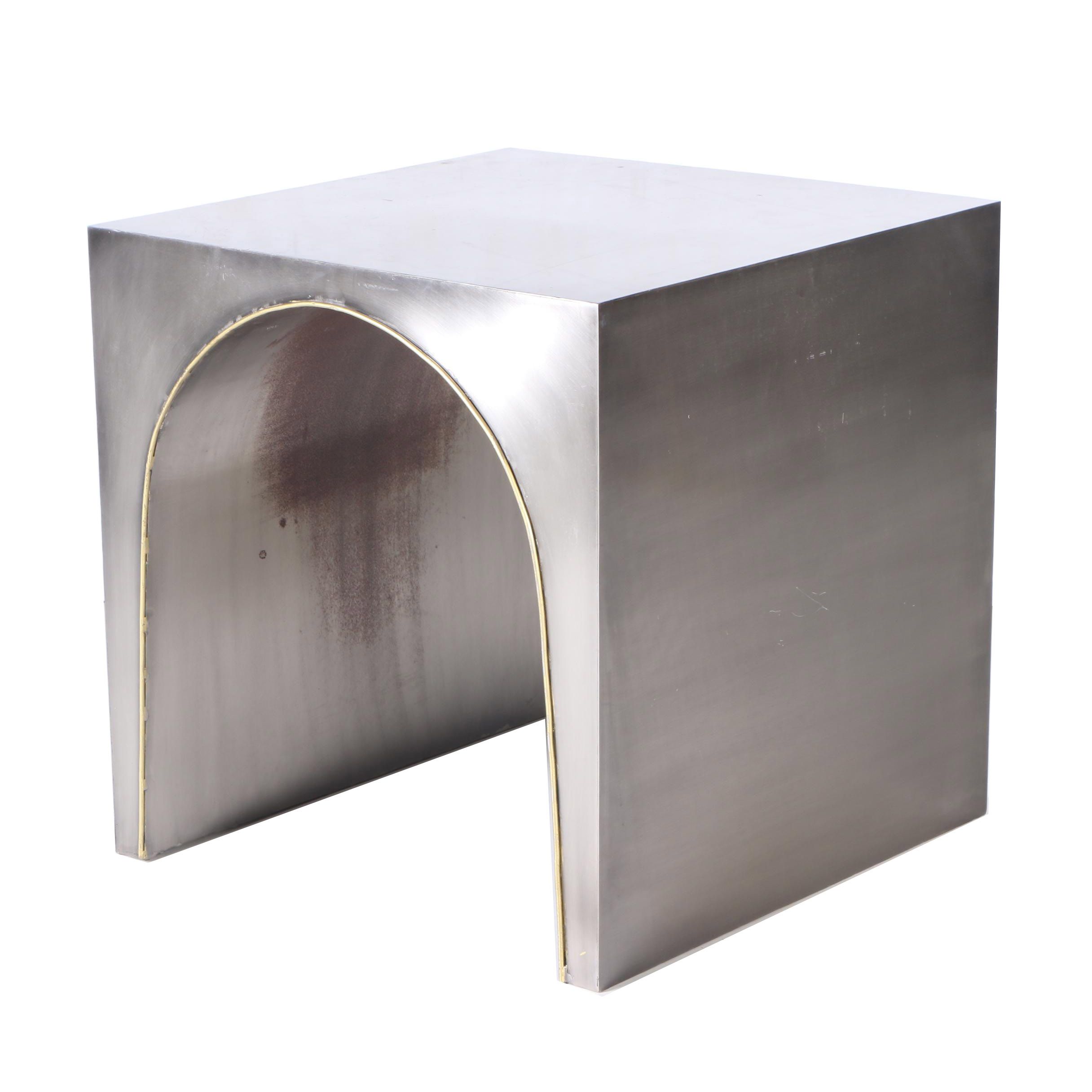 Industrial Style Sheet Metal Side Table
